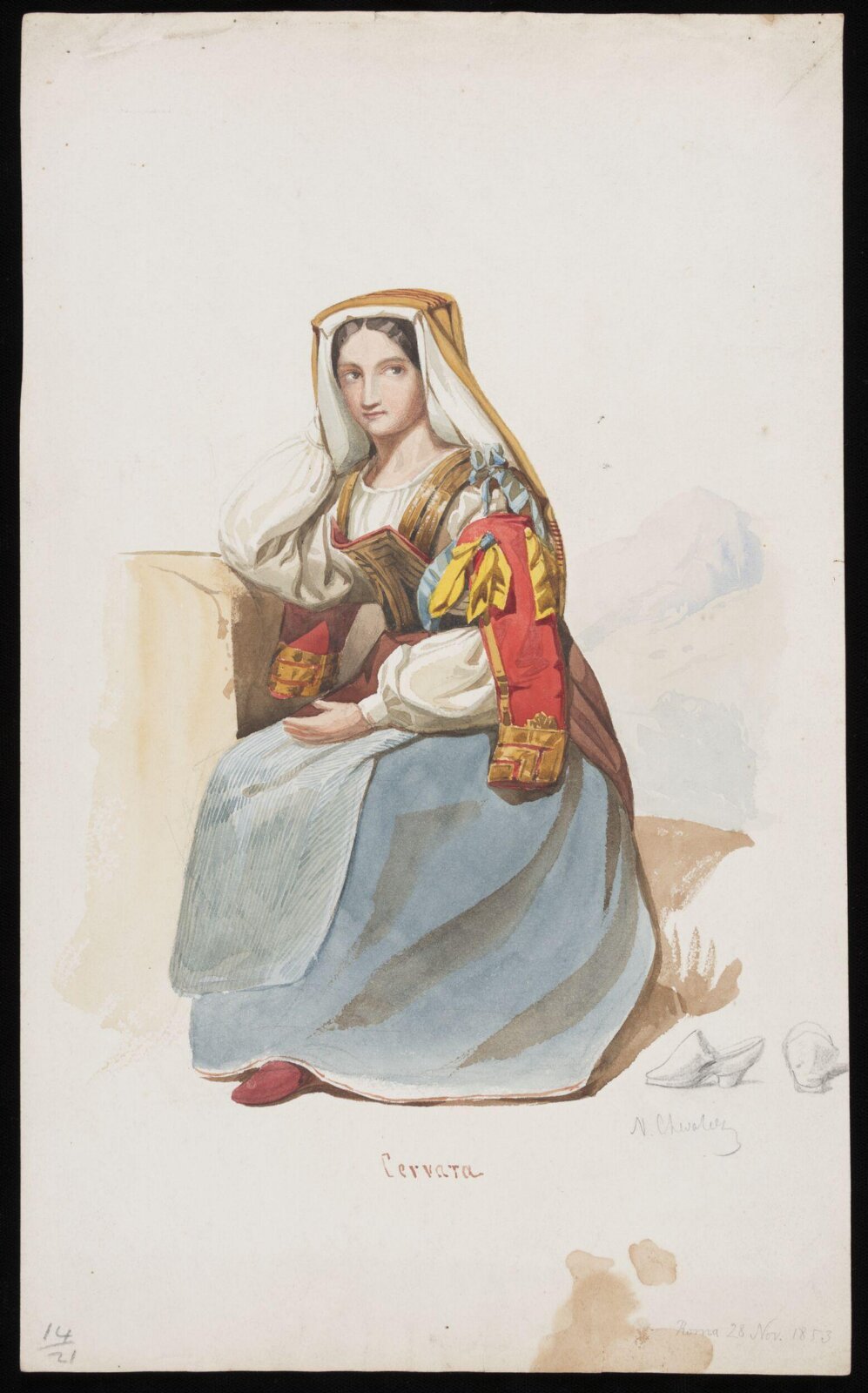 Drawing, Nicholas Chevalier, 1853