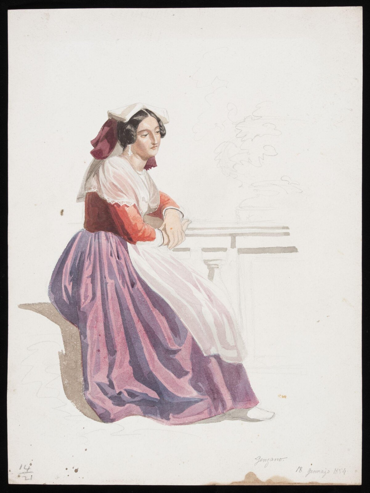 Drawing, Nicholas Chevalier, 1853