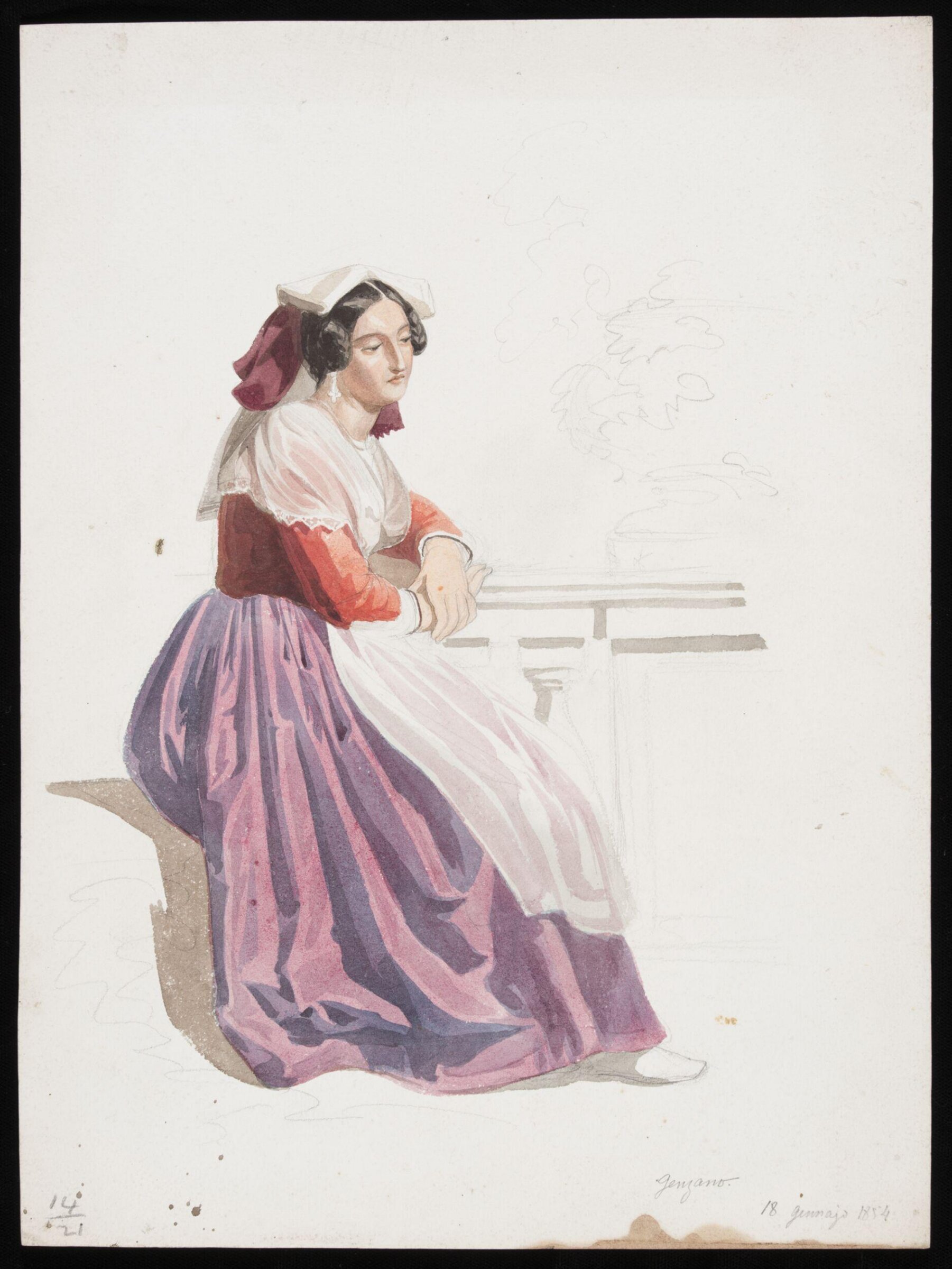 Drawing, Nicholas Chevalier, 1853