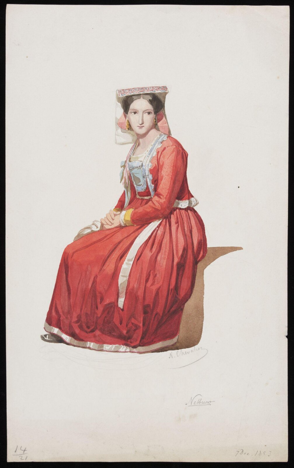 Drawing, Nicholas Chevalier, 1853