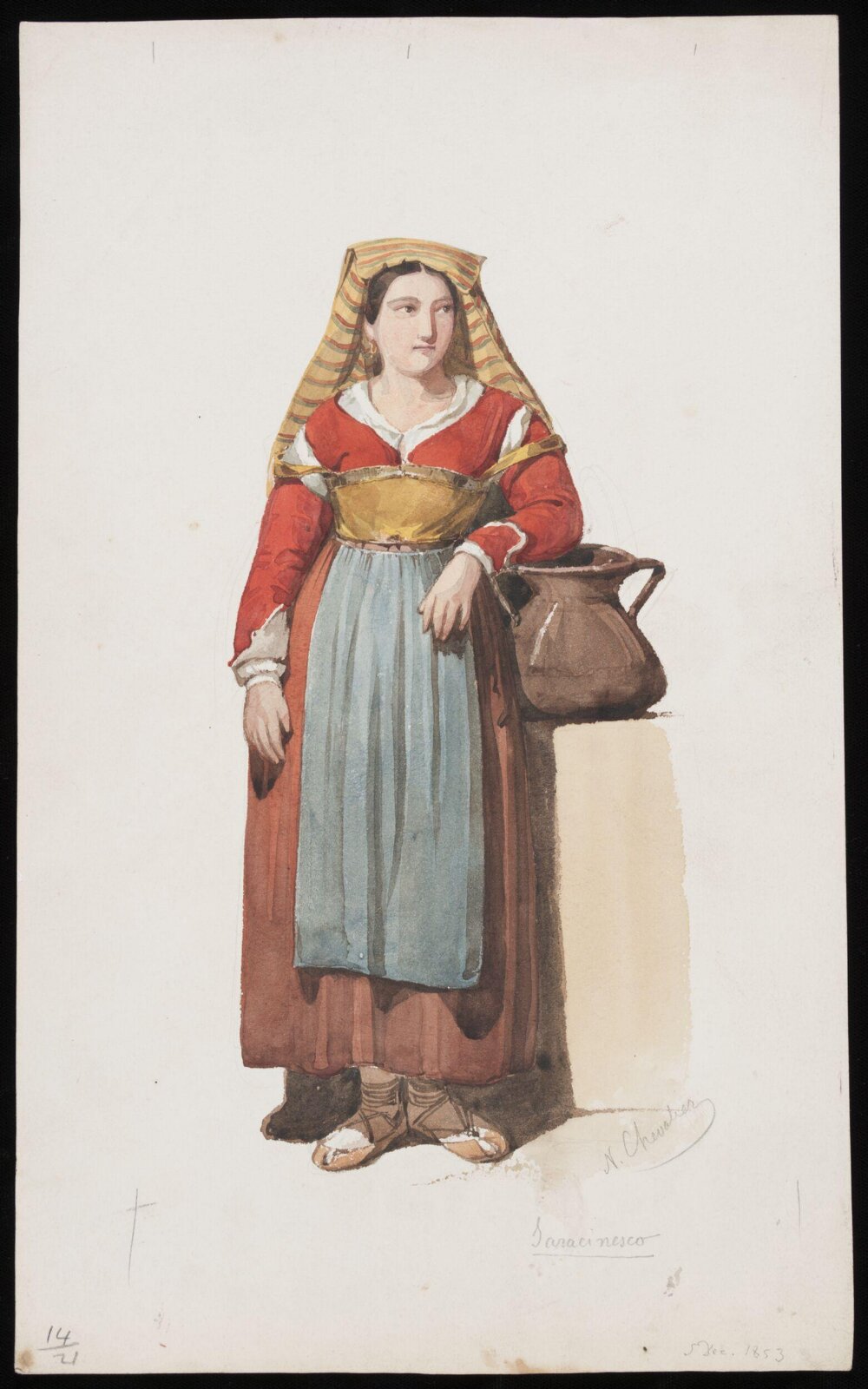 Drawing, Nicholas Chevalier, 1853