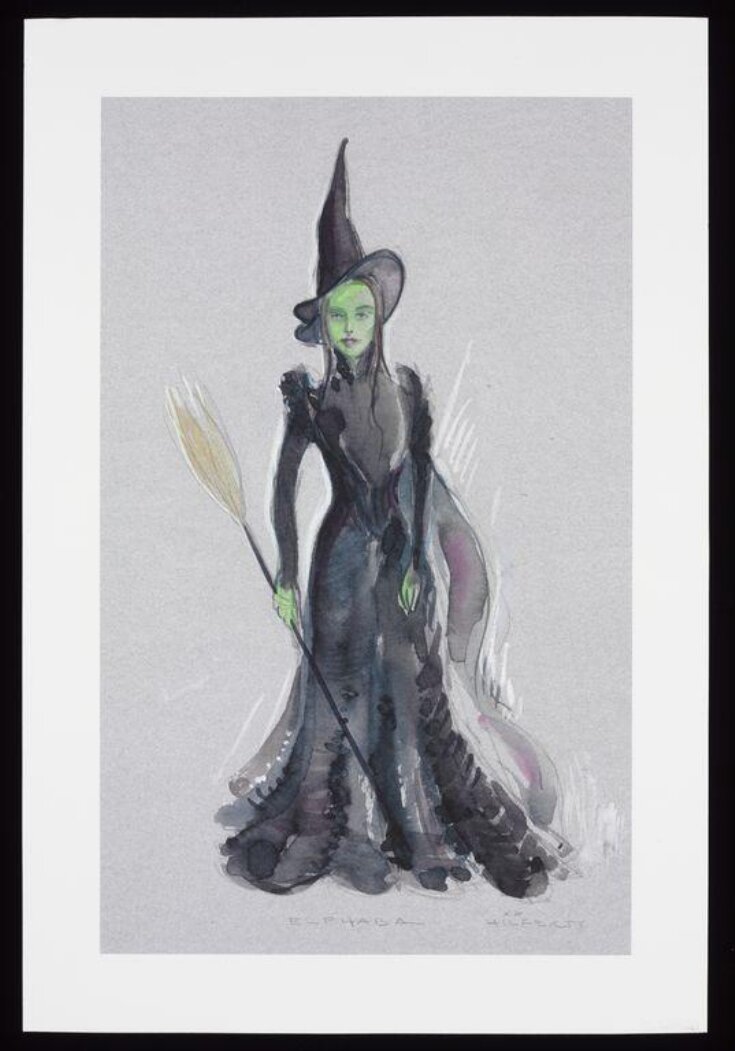Signed facsimile of the costume design by Susan Hilferty for Elphaba in Wicked, Gershwin Theatre, New York, 2003 top image