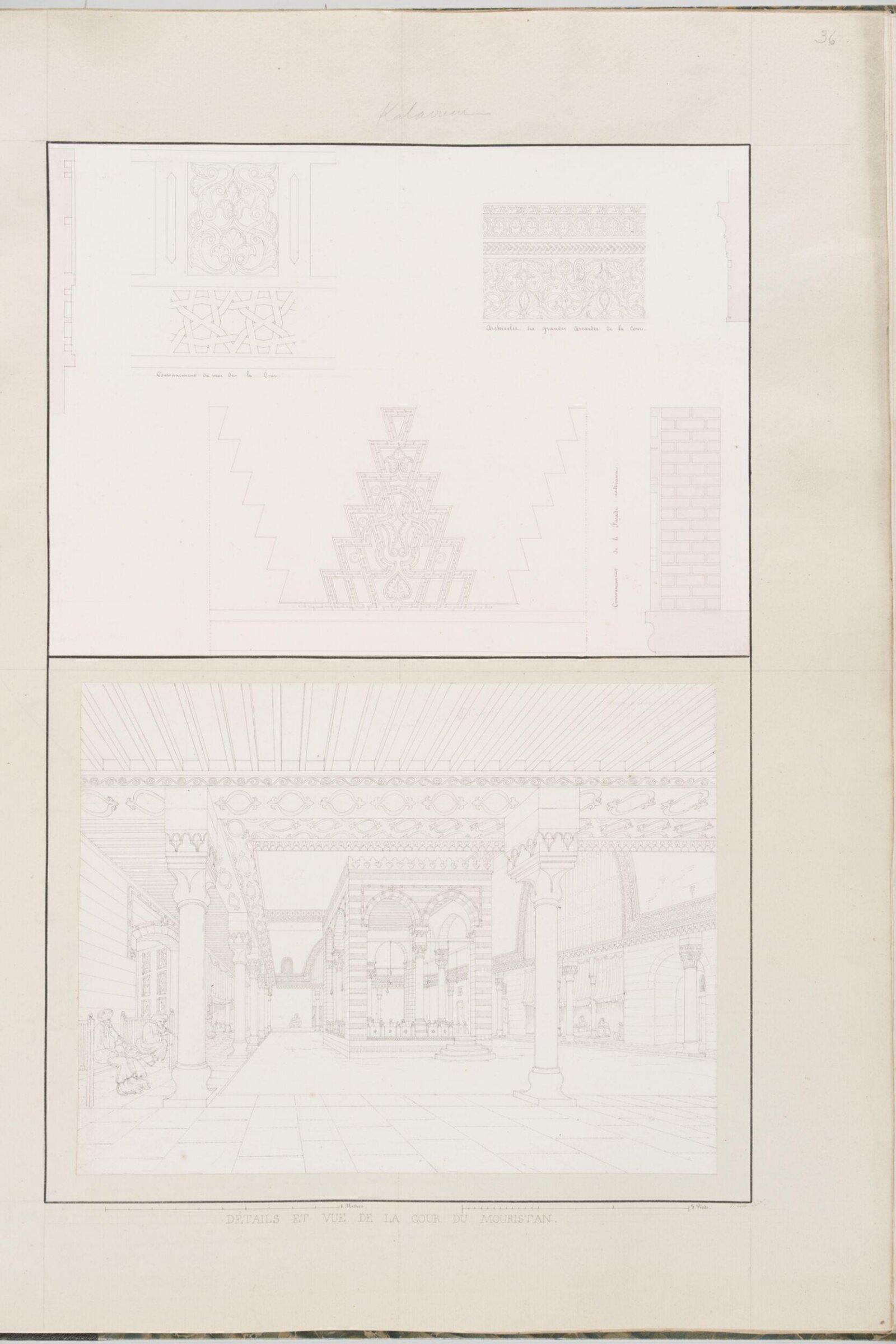 Coupe, De La Salle Des Convalescents Et De LOratoire Du Mouristan, Prise Sur La Ligne C, D. Du Plan, Pascal-Xavier Coste, 1822
