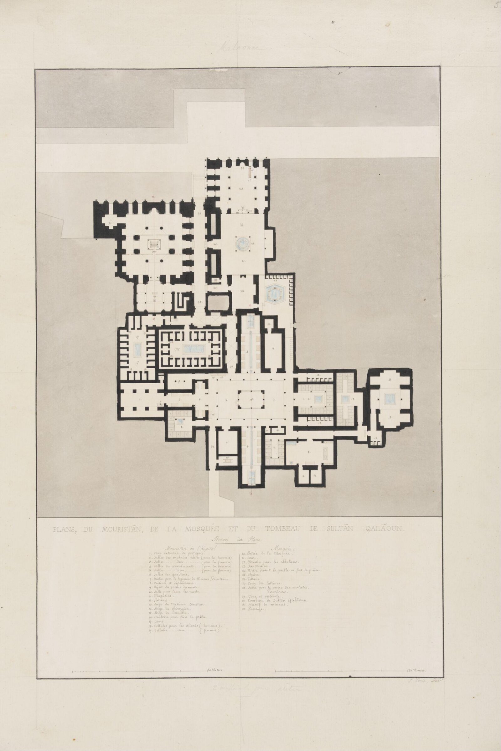 Plans, Du Mouristan, De La Mosquée Et Du Tombeau De Sultan Qalaoun, Pascal-Xavier Coste, 1818-1822