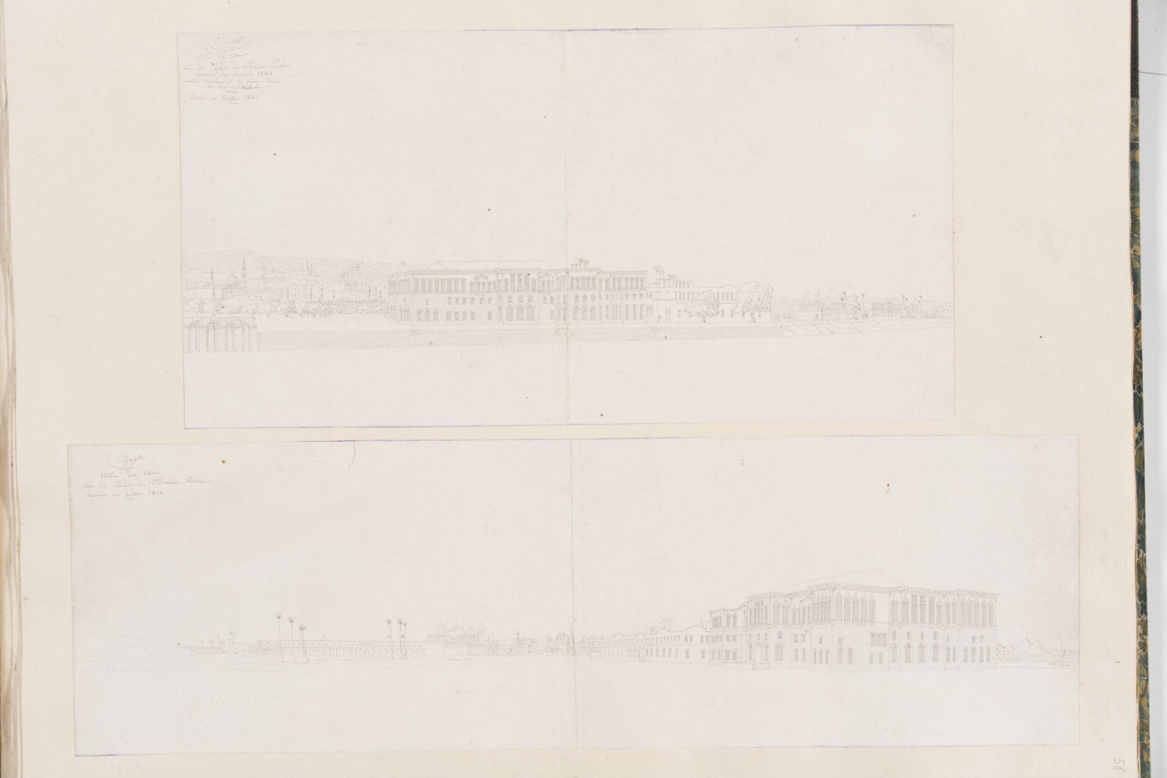 Vue du Palais de Ibrahim Pacha, Pascal-Xavier Coste, 1822