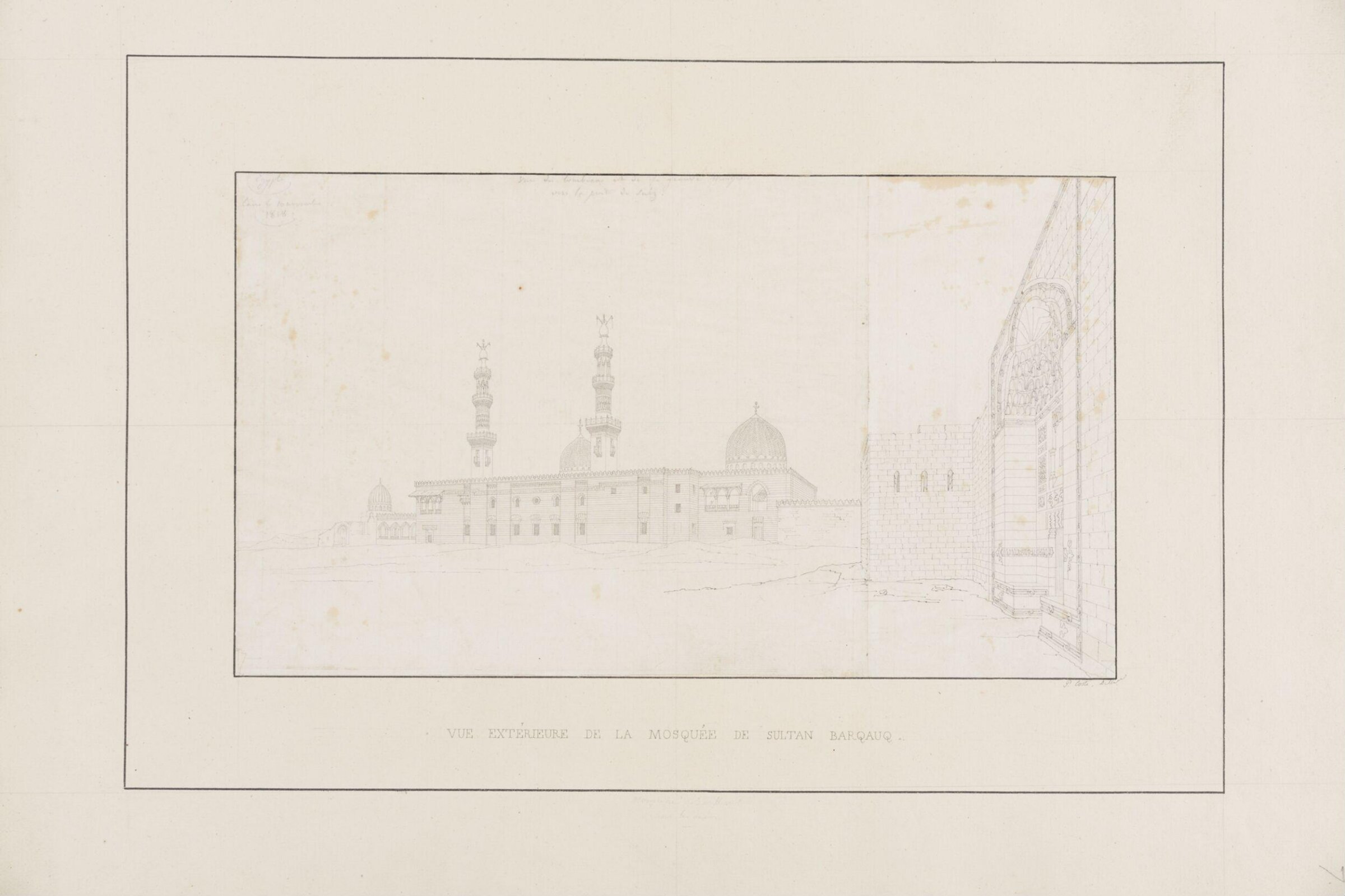 Vue Extérieure De La Mosquée De Sultan Barqauq, Pascal-Xavier Coste, 1818