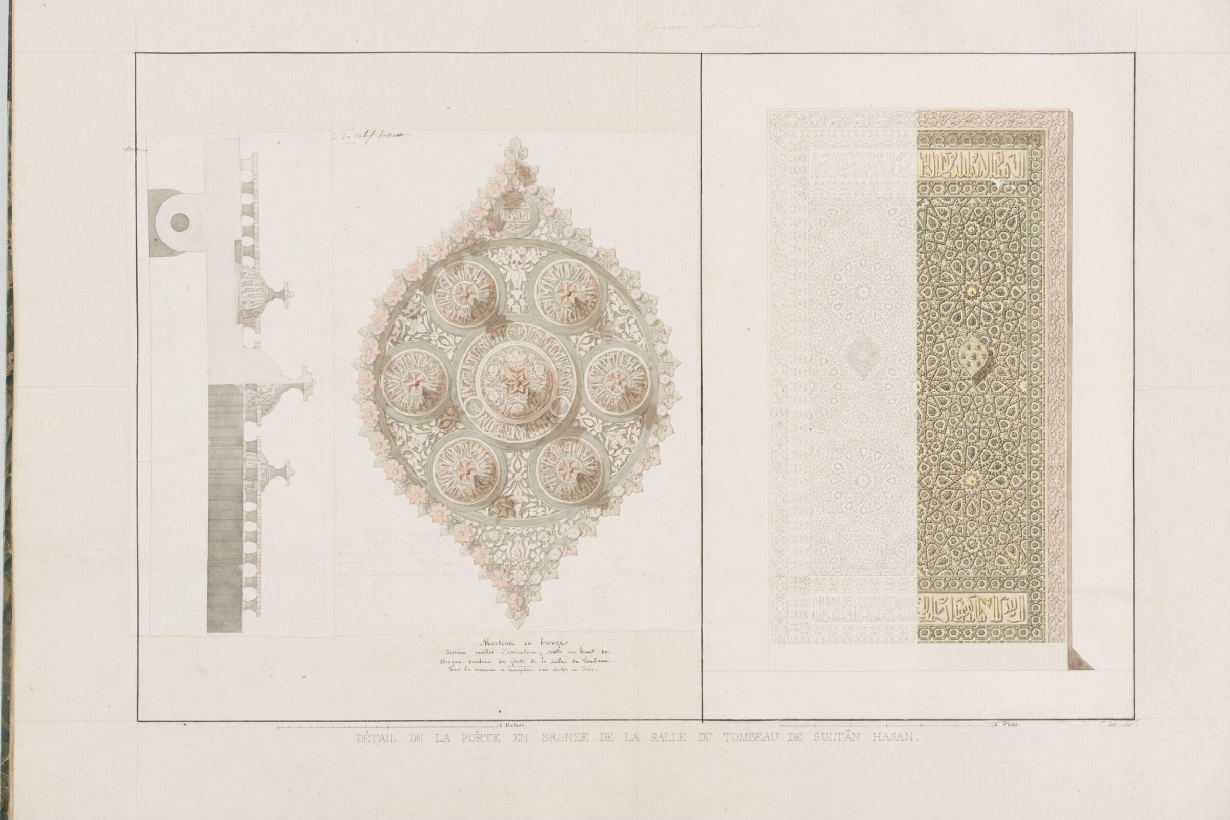 Coupe Sur La Ligne A, B, Du Plan De La Mosquée De Sultan Hasan, Pascal-Xavier Coste, 1818-1822