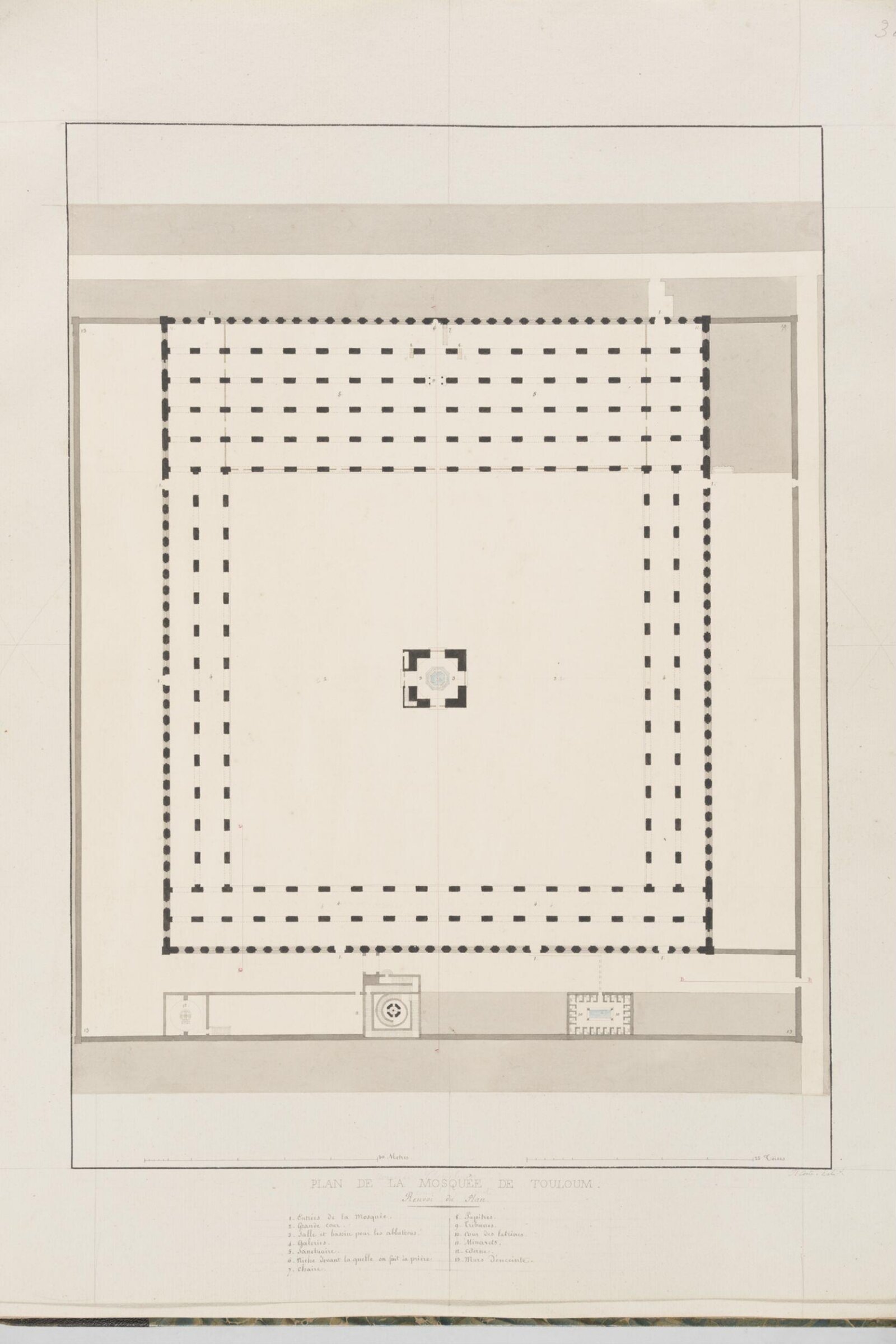 Plan De La Mosquée De Touloum, Pascal-Xavier Coste, 1818-1822