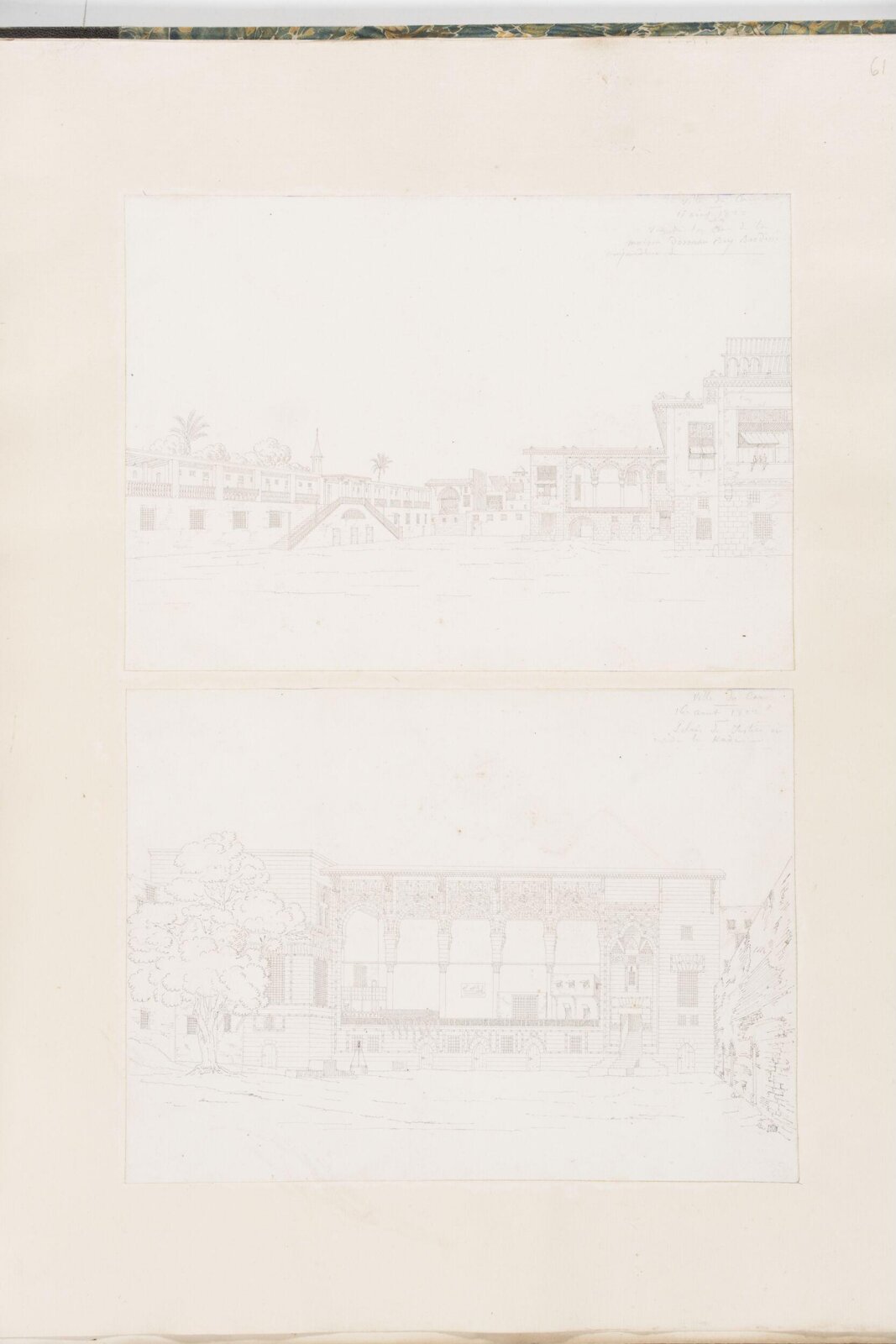 Two panoramic views of Cairo, Pascal-Xavier Coste, 1822