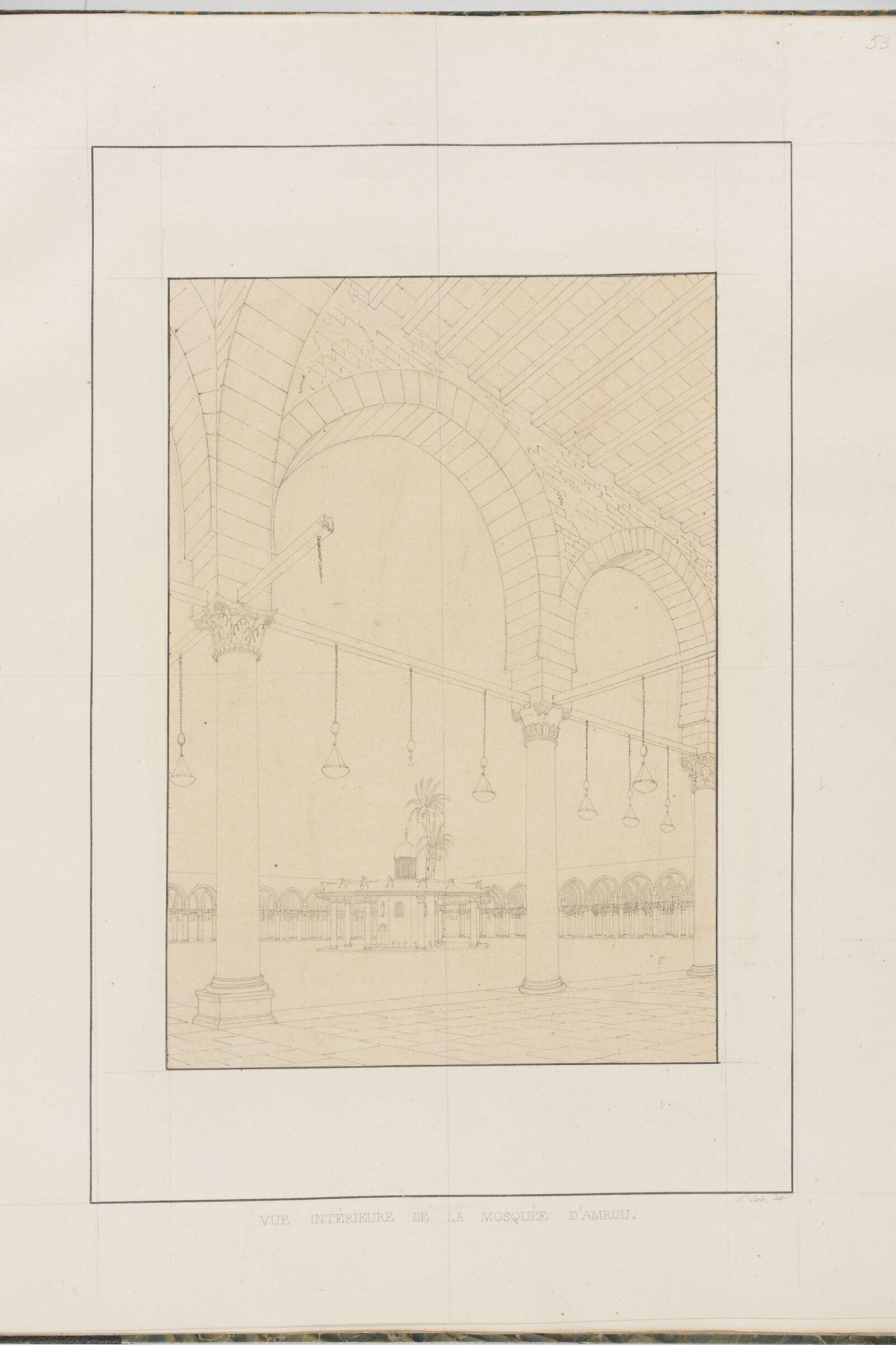 Vue Intérieure De La Mosquée D'Amrou, Pascal-Xavier Coste, 1818-1822