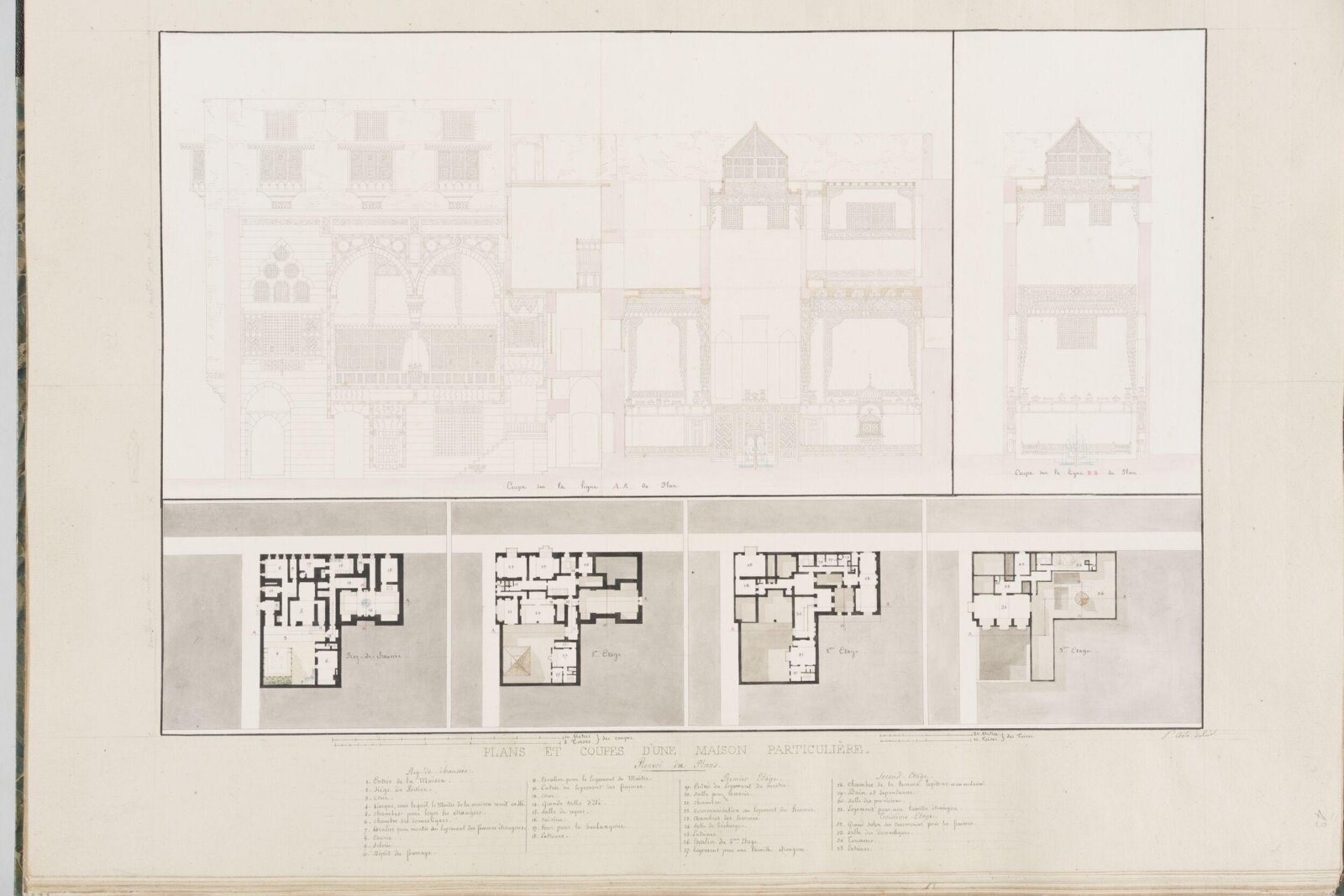 Plans Et Coupes DUne Maison Particulière, Pascal-Xavier Coste, 1818-1822
