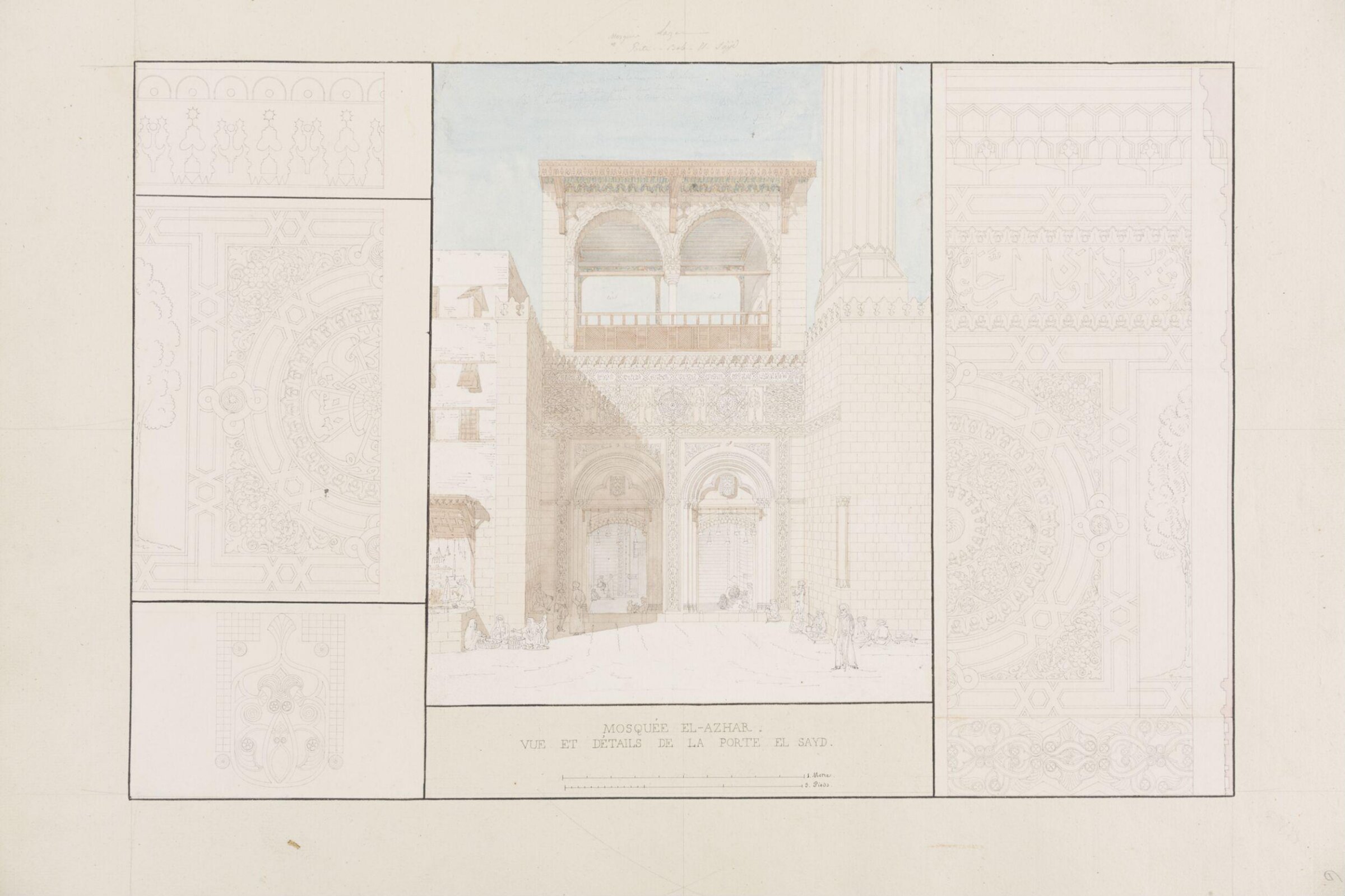 Mosquée El-Azhar.  Vue Et Détails De La Porte El Sayd, Pascal-Xavier Coste, 1818-1822