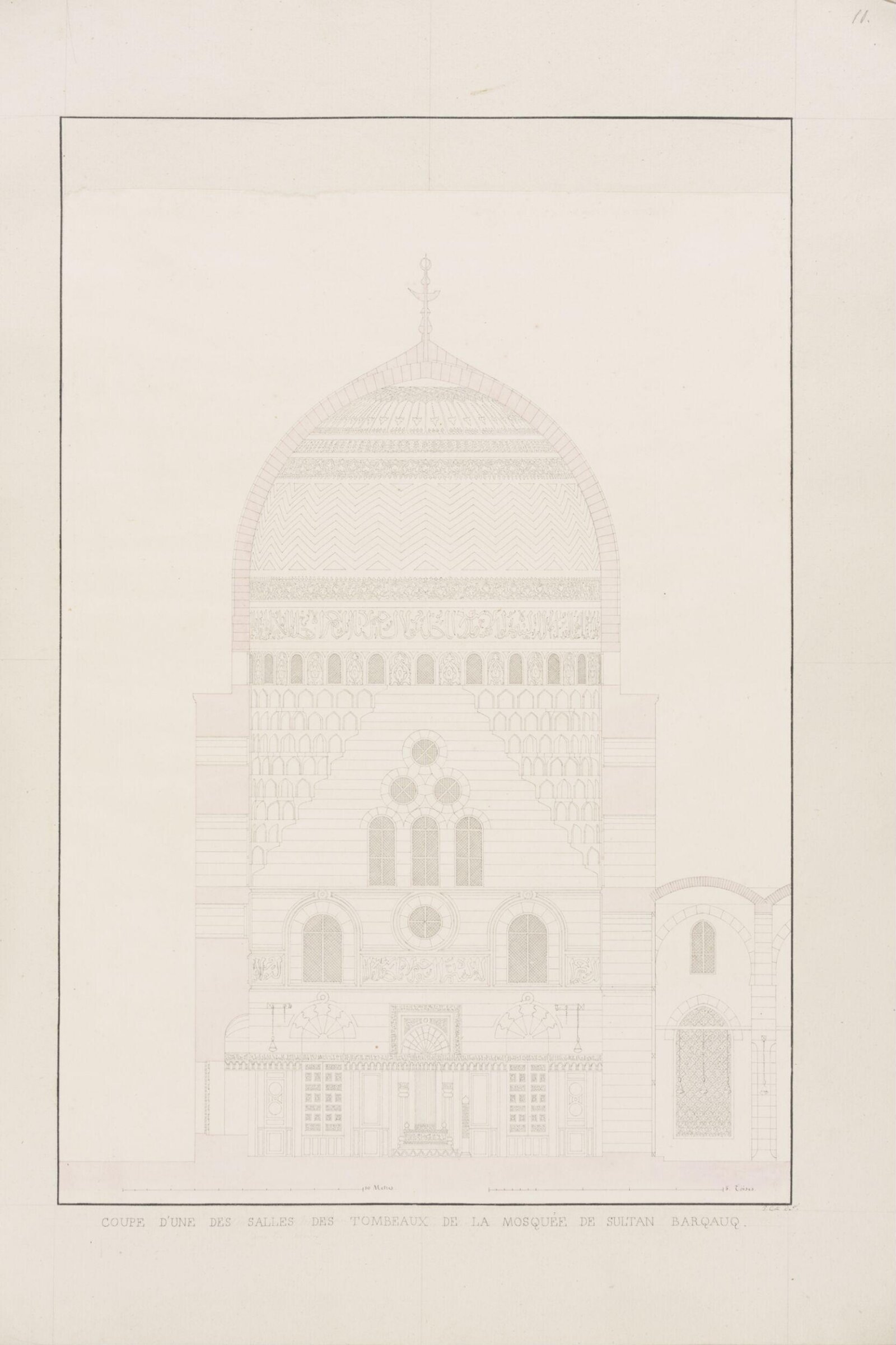 Coupe D'une Des Salles Des Tombeaux De La Mosquée De Sultan Barqauq, Pascal-Xavier Coste, 1818-1822