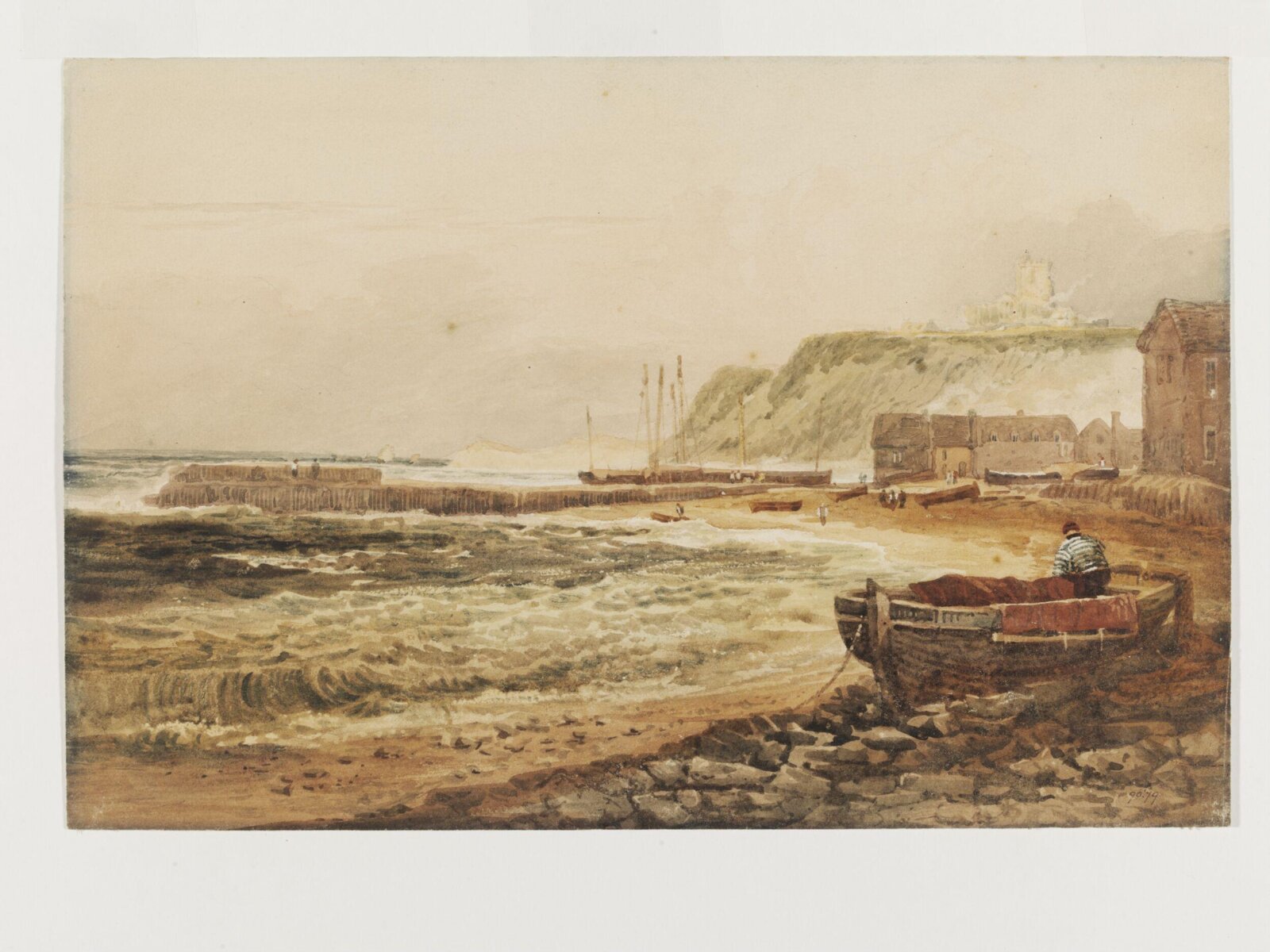 The Beach at Old Folkestone, Prout, ca. 1805-52
