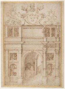 Design for a triumphal arch in honour of Pope Clement VII thumbnail 1