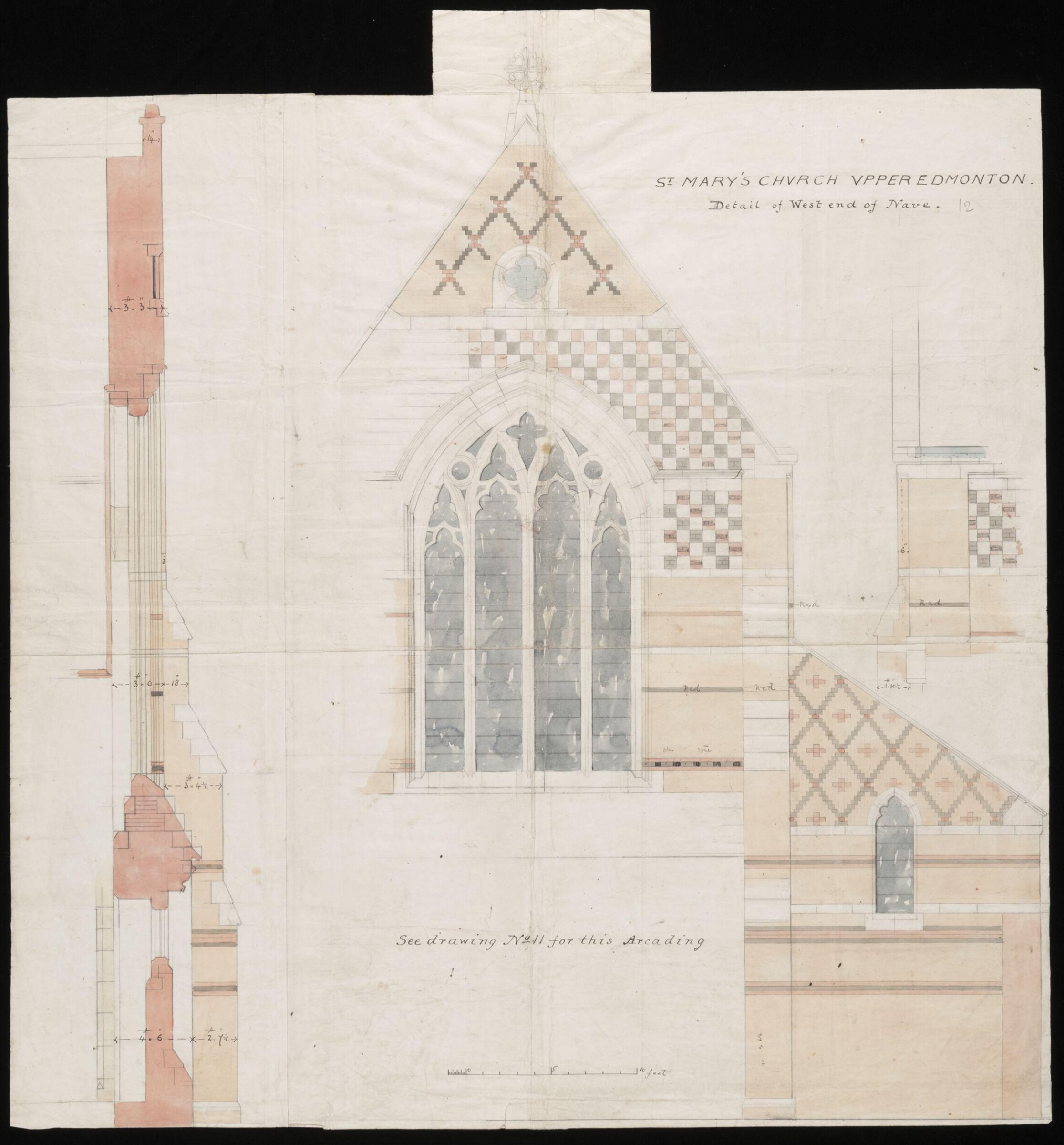 Drawing, William Butterfield, 1883