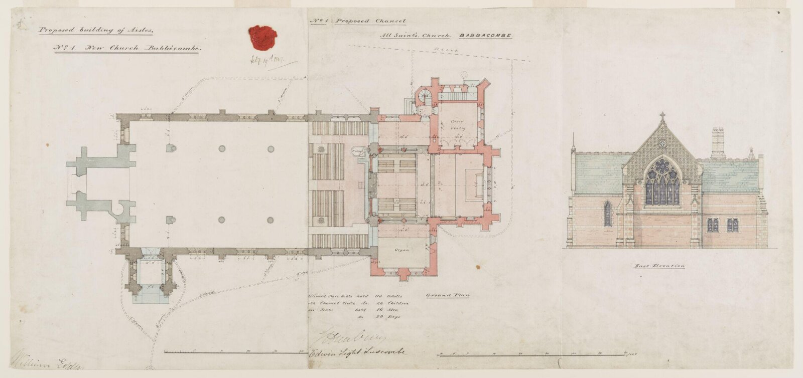 Drawing, William Butterfield, 1867