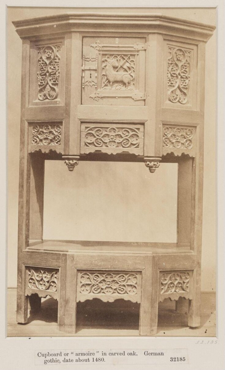 German Gothic Cupboard in carved oak top image