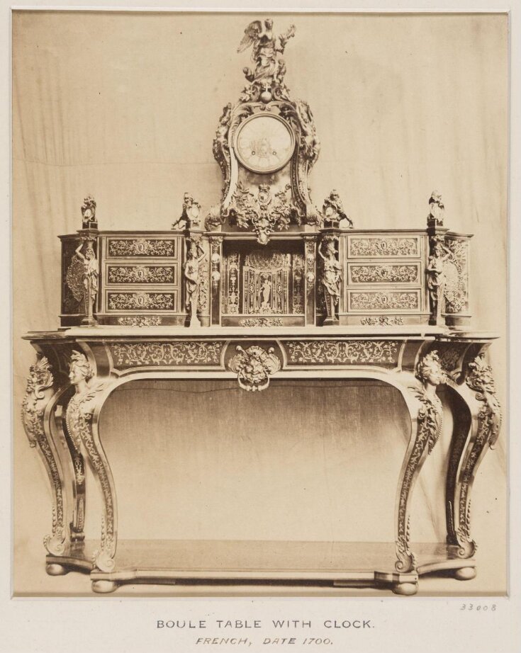 Boule Table with Clock, French, about 1700 top image