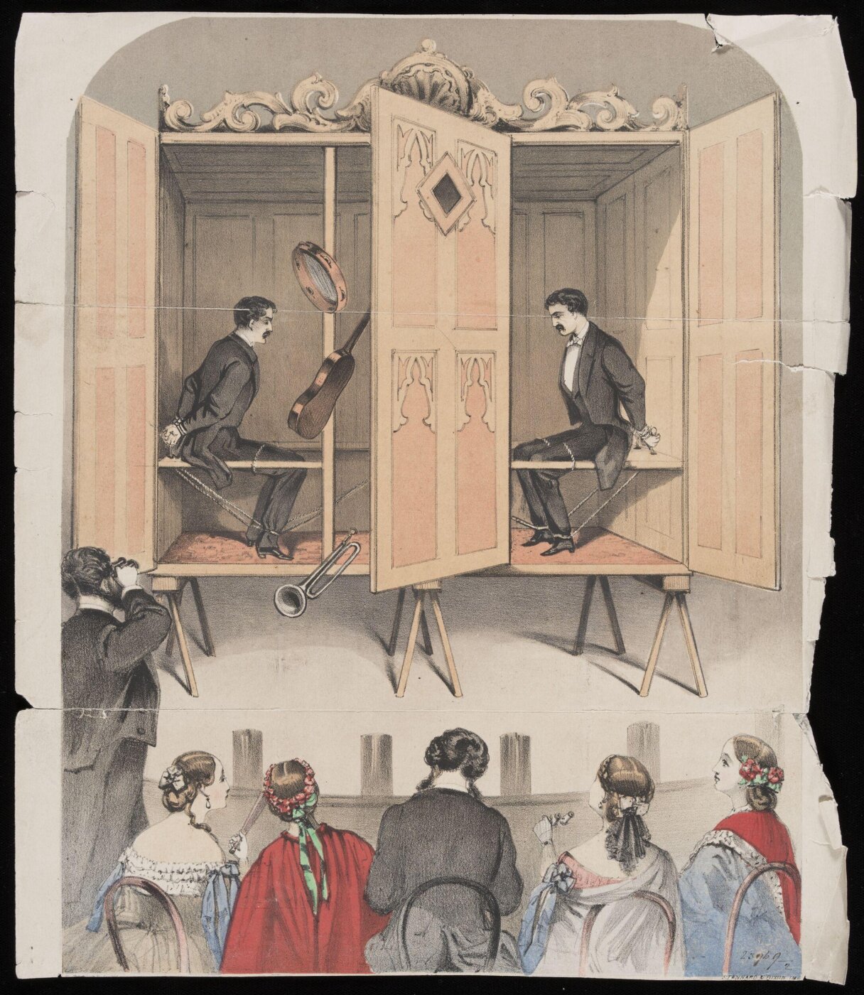 Unknown, Poster advertising a public seance by the Davenport Brothers