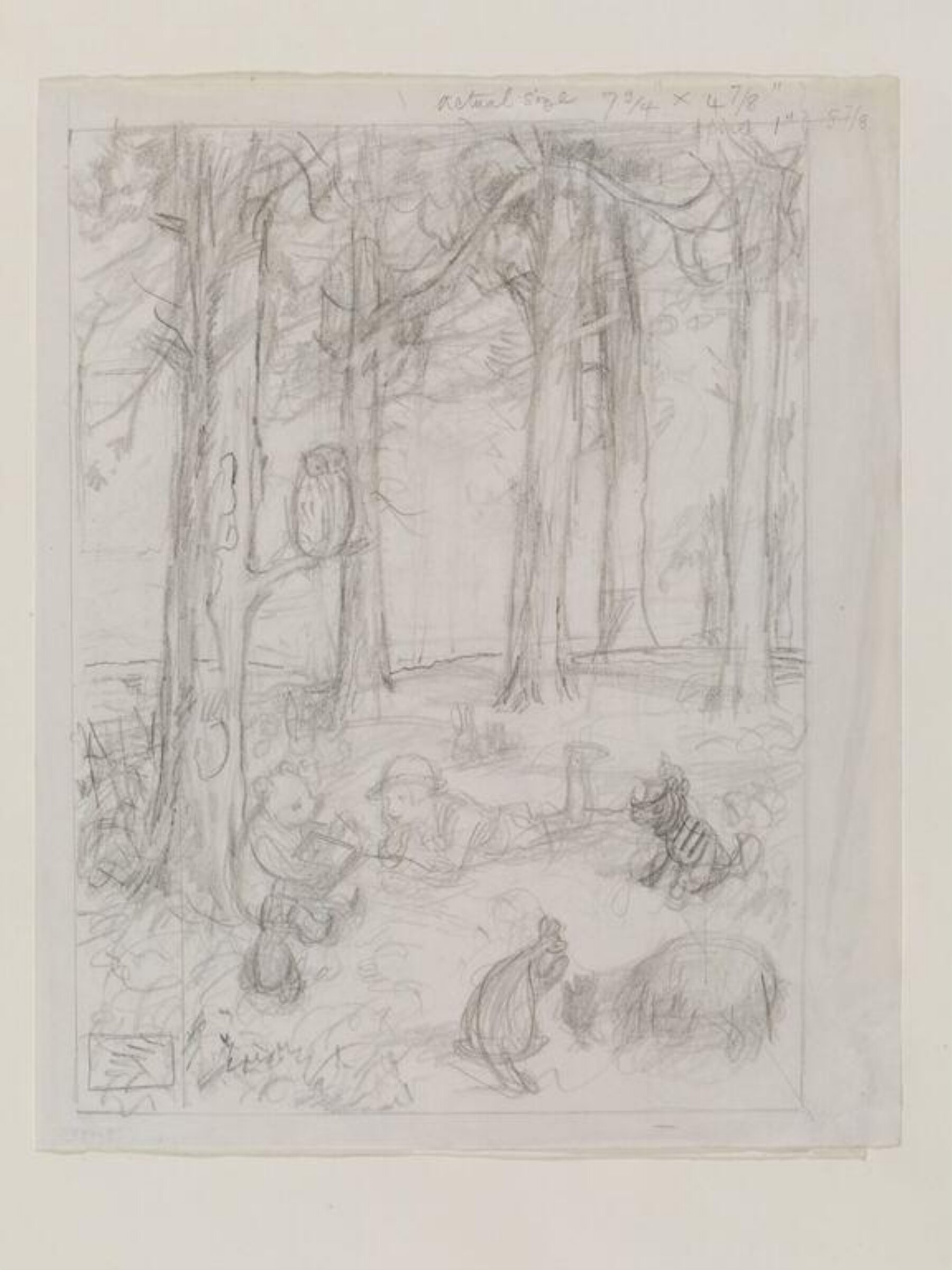 Sketch for the dust jacket of 'The Christopher Robin Story Book', E. H. Shepard, ca. 1966