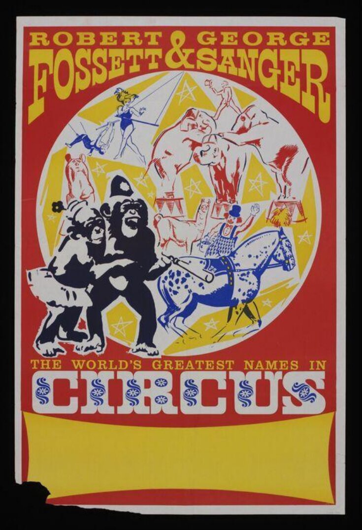 Tour poster advertising Robert Fossett and George Sanger's Circus, ca.1960 top image