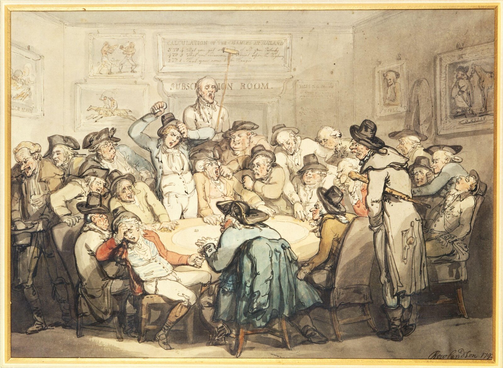 The Hazard Room, Thomas Rowlandson, 1792