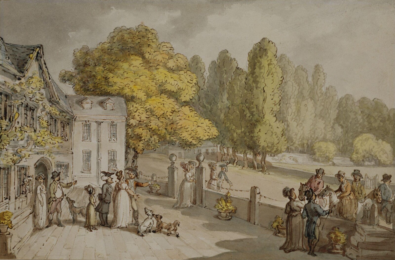 A House and Figures, Rowlandson, ca. 1780-1825
