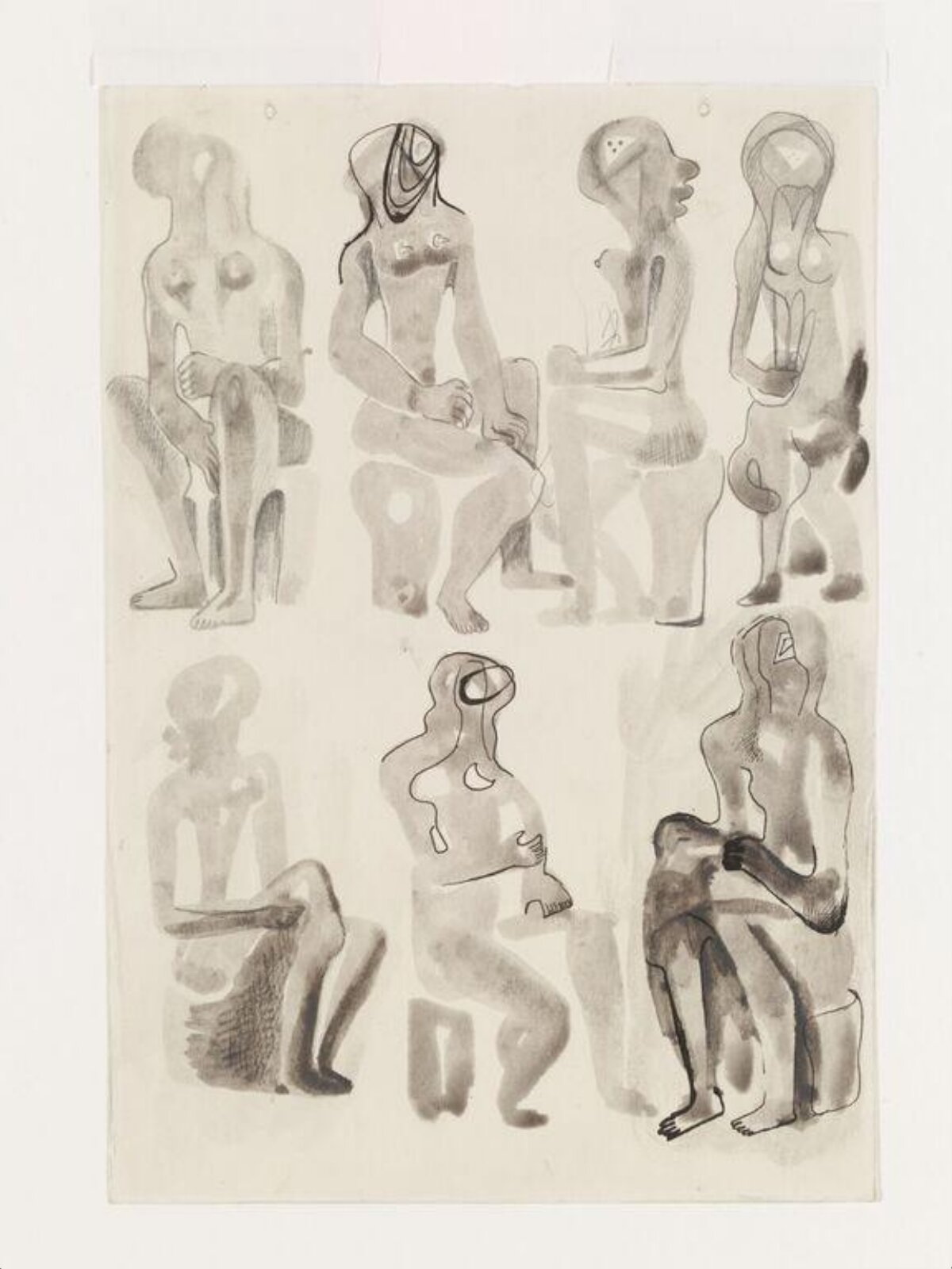Ideas for Sculpture: Seated Figures, Henry Moore, 1931