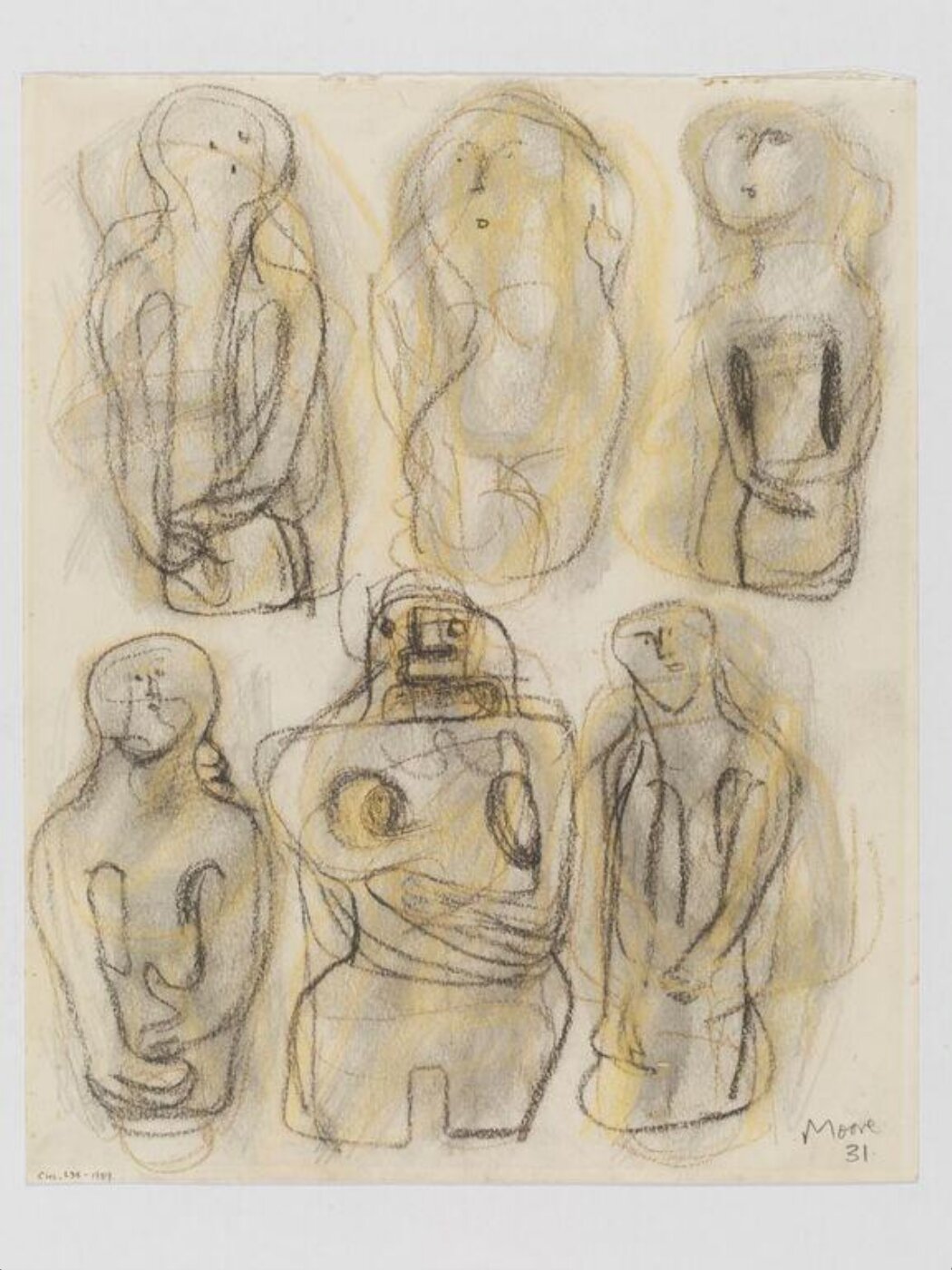 Henry Moore, Ideas for Sculpture: Six Half-Figures