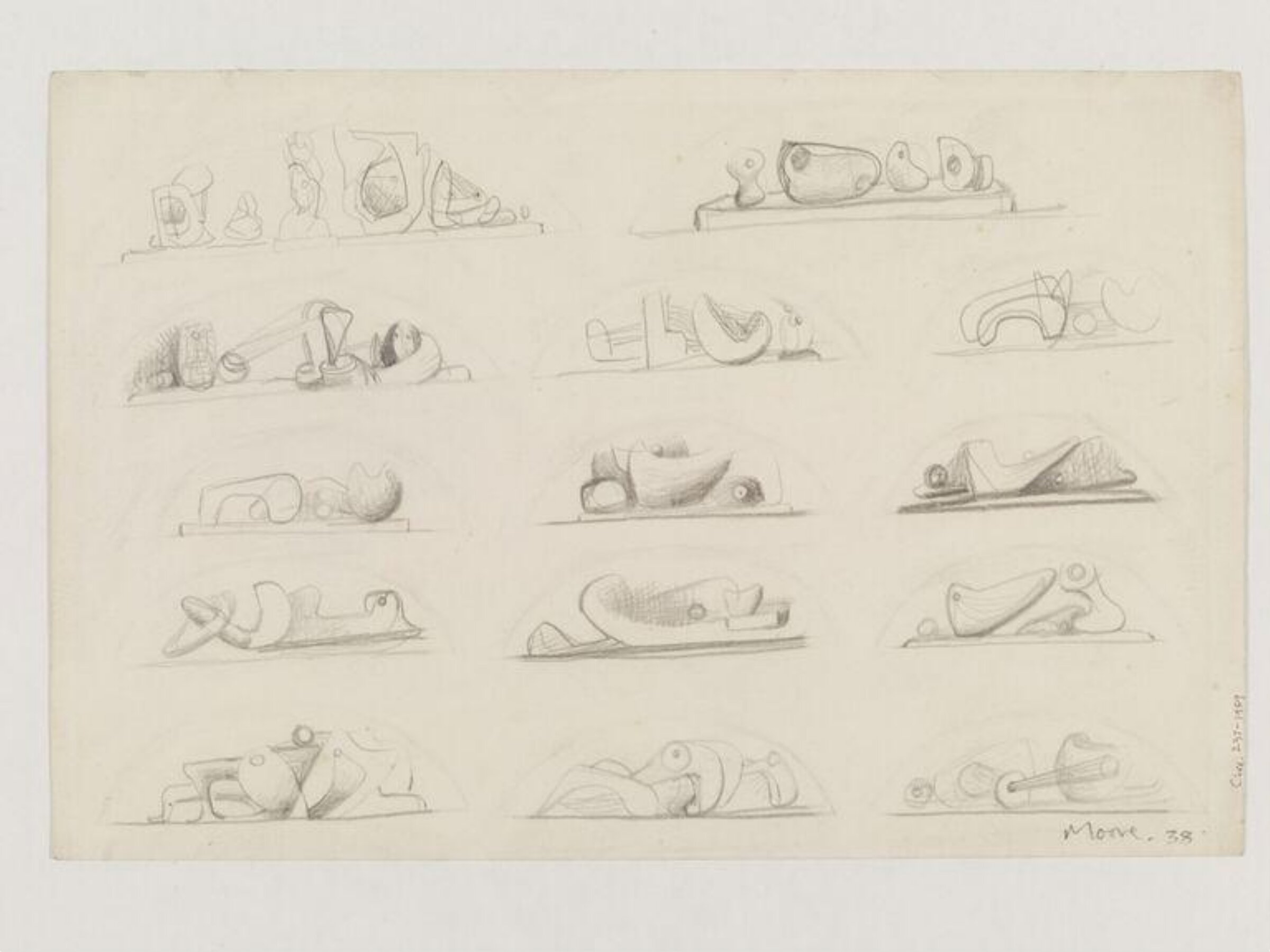 Ideas for Reclining Figures, Henry Spencer Moore, 1938