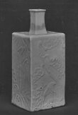 Square-shaped White Porcelain Bottle with Raised Symbols of Longevity thumbnail 2
