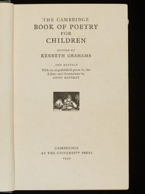 The Cambridge book of poetry for children / edited by Kenneth Grahame