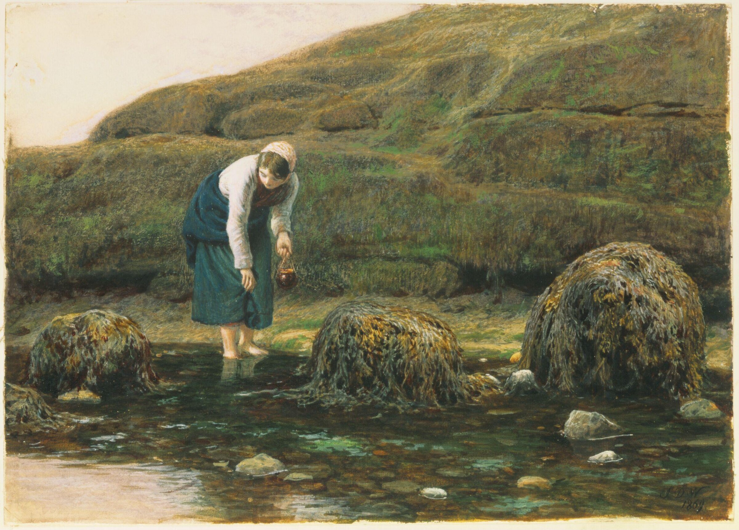 The Winkle Gatherer, John Dawson Watson, 1869