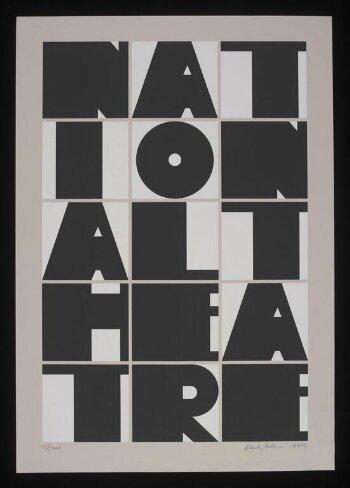 Poster to commemorate the 50th anniversary of the National Theatre, designed by Paula Scher