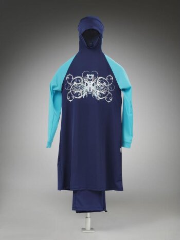 Ahiida Modest-Fit Navy/Turqoise-ButterFly Ice/Silver Burqini 