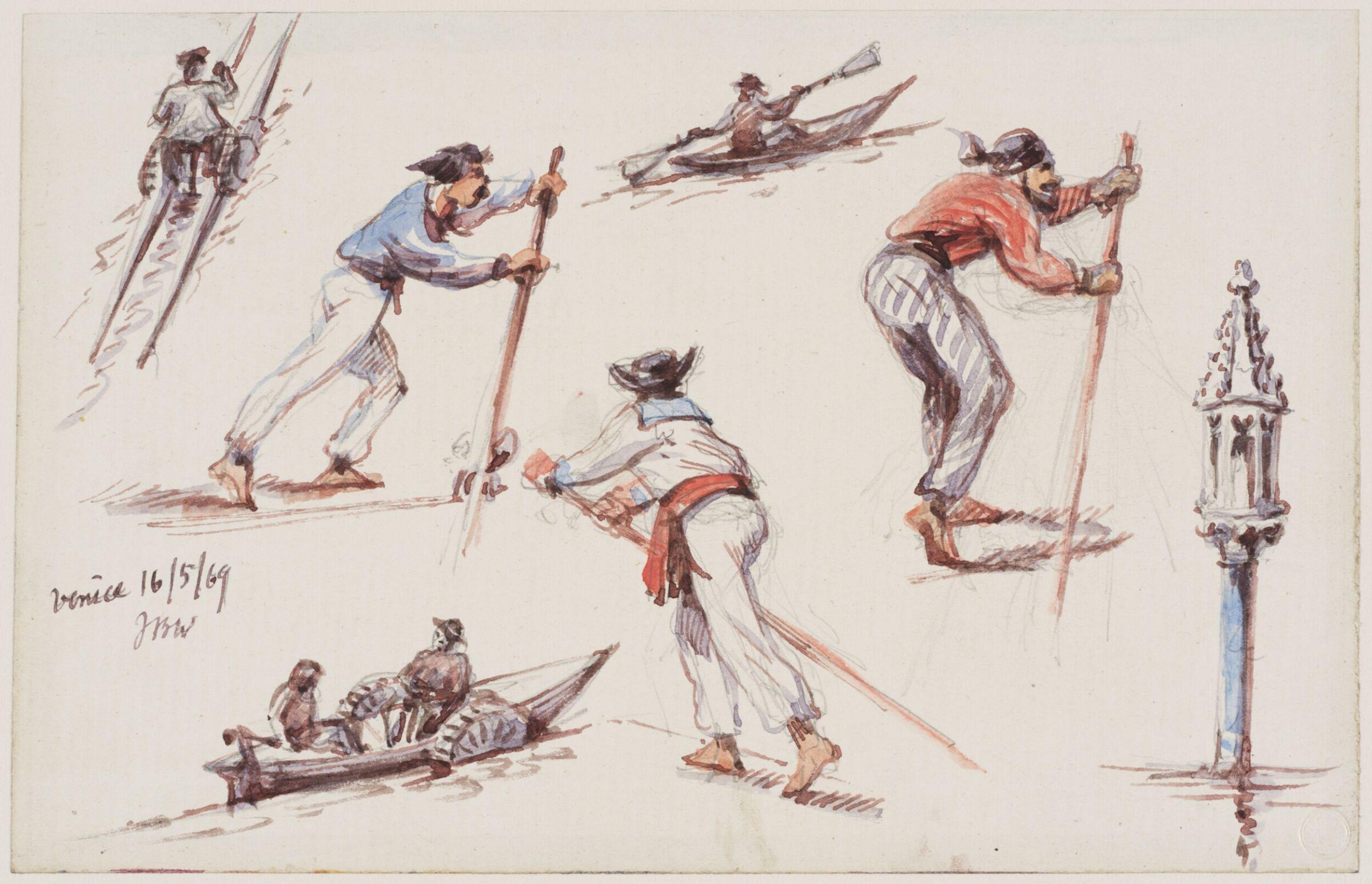 Watercolour drawing, John Burley Waring, 1840-1870