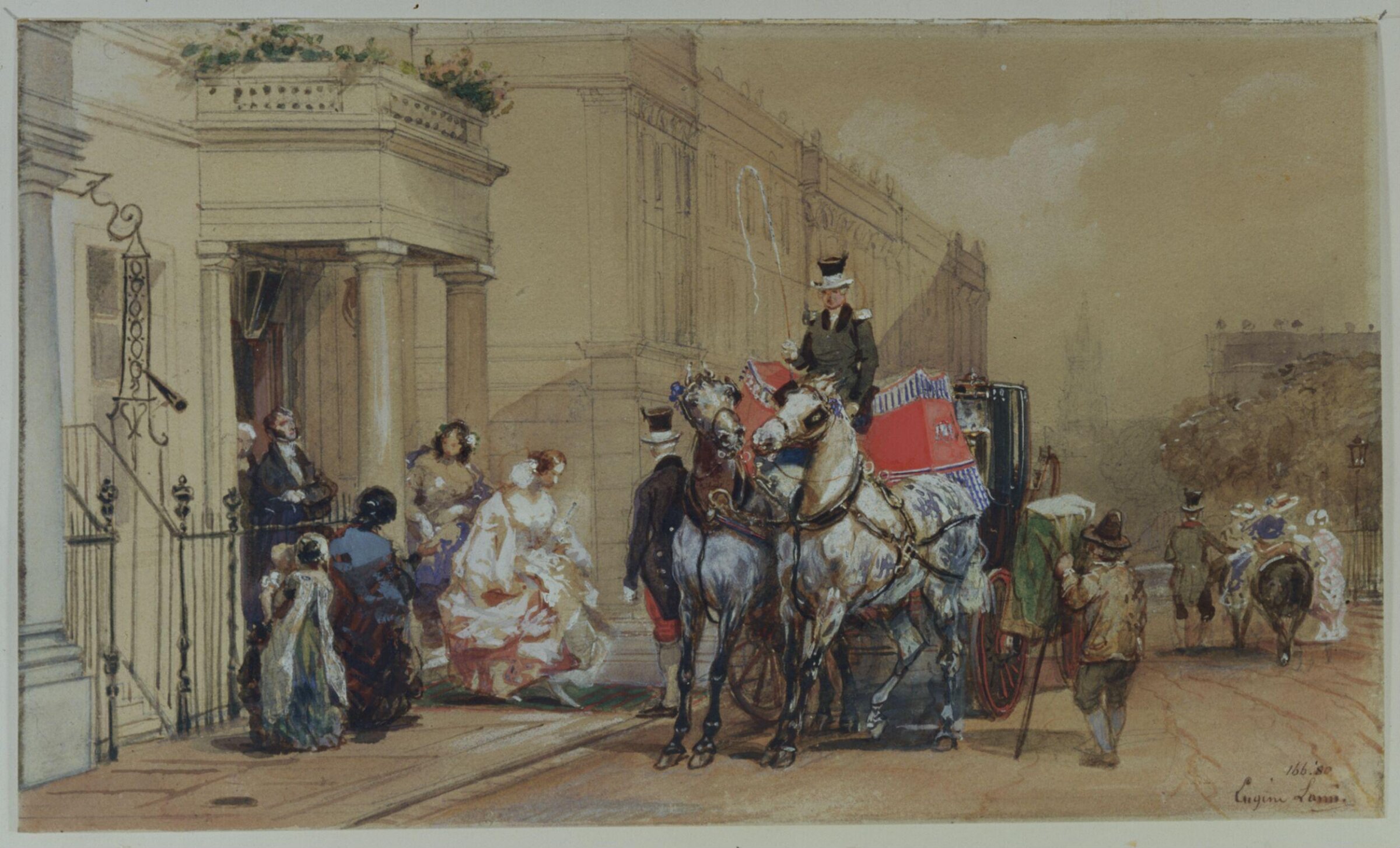 Scene in Belgrave Square, Lami, mid 19th century