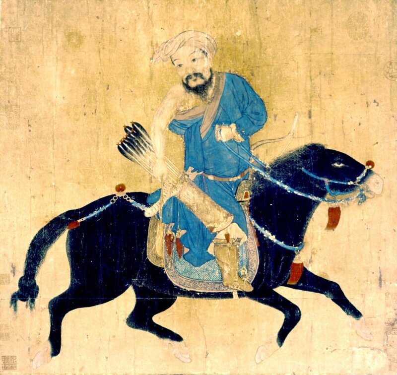A Mongol archer on horseback