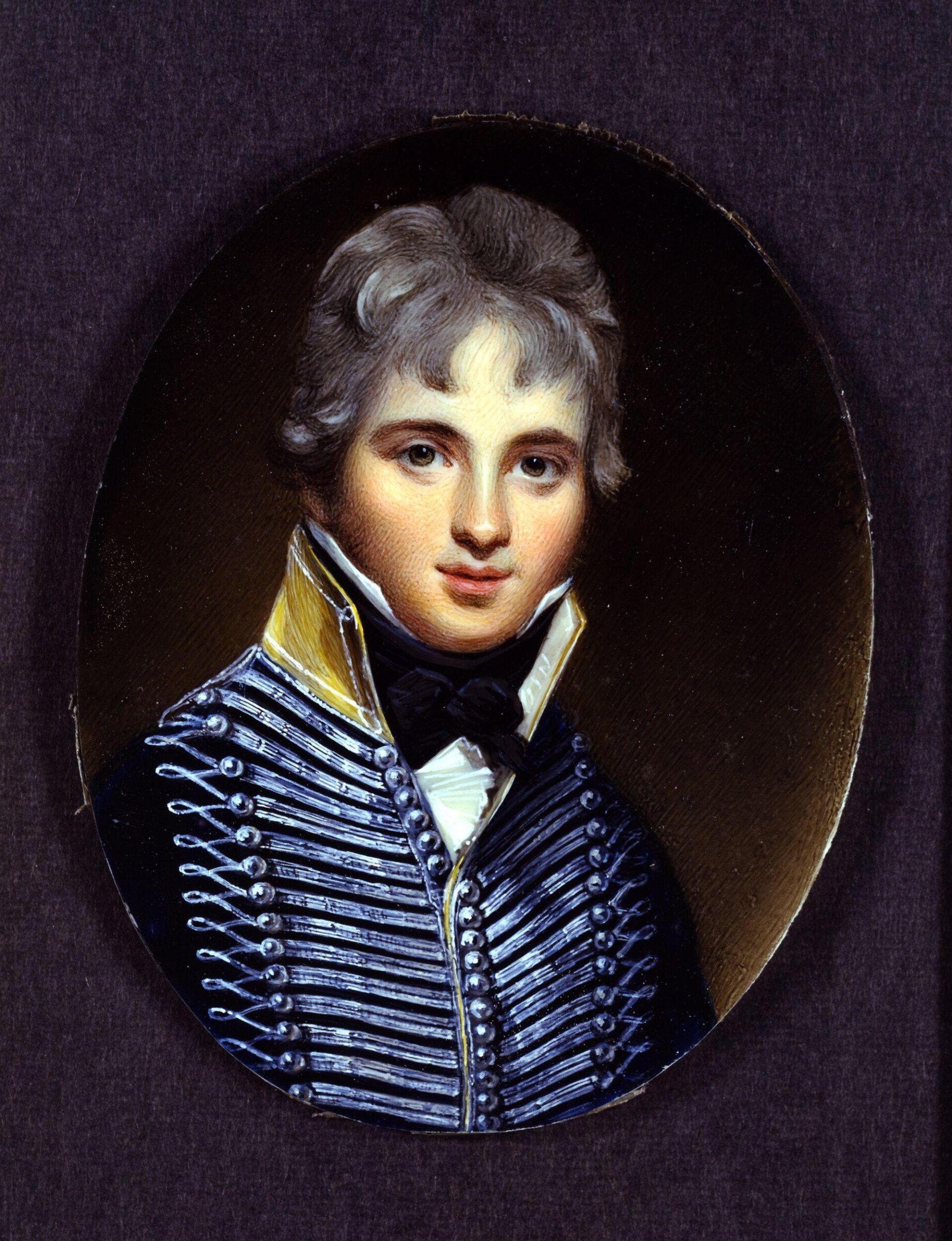 Portrait miniature of William Howe de Lancey, as a Cornet in the 17th Light Dragoons, George Engleheart, 1807