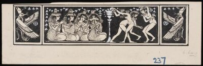Design for the upper and lower panels of the frontispiece to "Egyptian Ceramic Art: The MacGregor Collection"