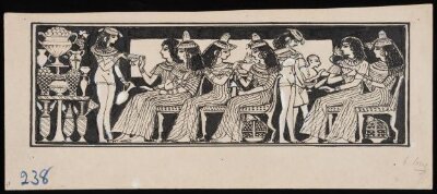 Design for the upper and lower panels of the frontispiece to "Egyptian Ceramic Art: The MacGregor Collection"