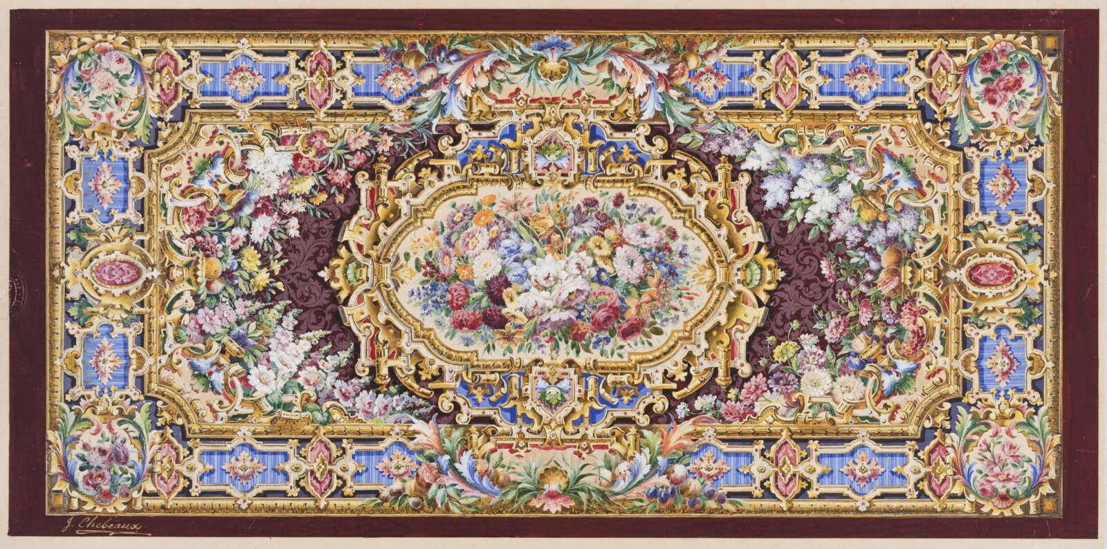 Watercolour, J. Chebeaux, c. mid 19th century