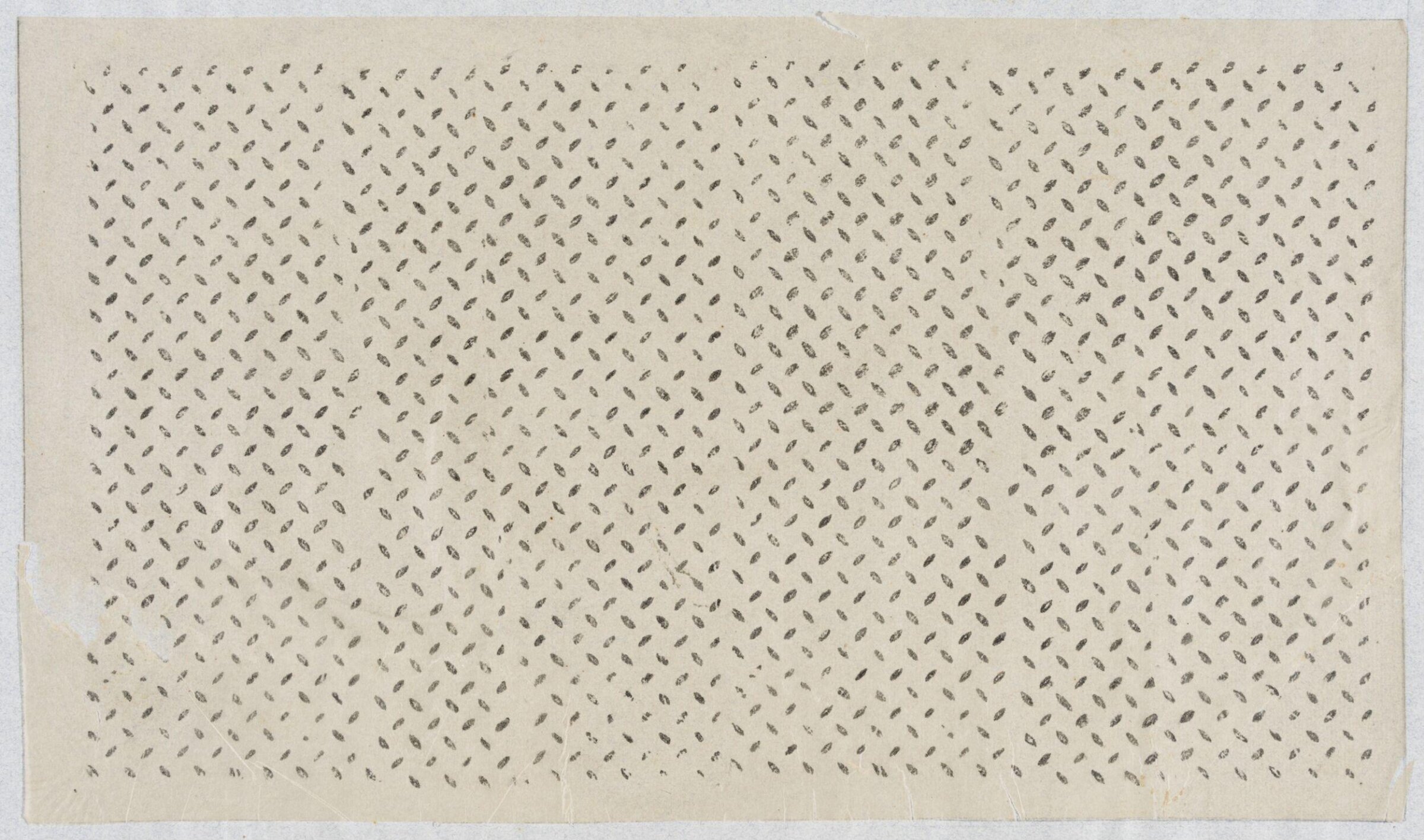 Impression from a wooden printing block, showing a basket weave pattern., Albert Edward Hayes, 19th century