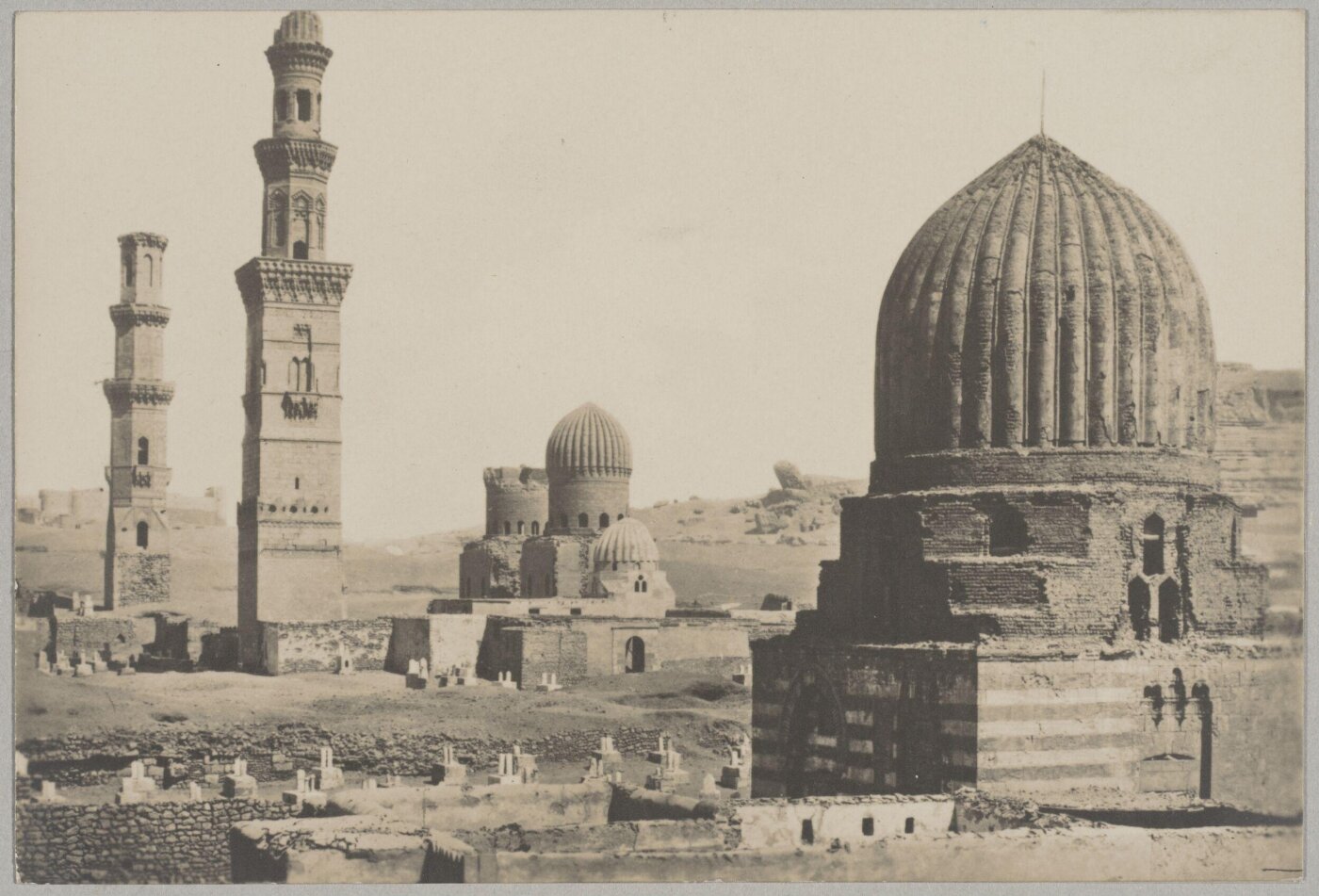 Unknown, The mausoleums and minarets of Mamluk Amir Qawsun and al-Sultaniyya, Cairo