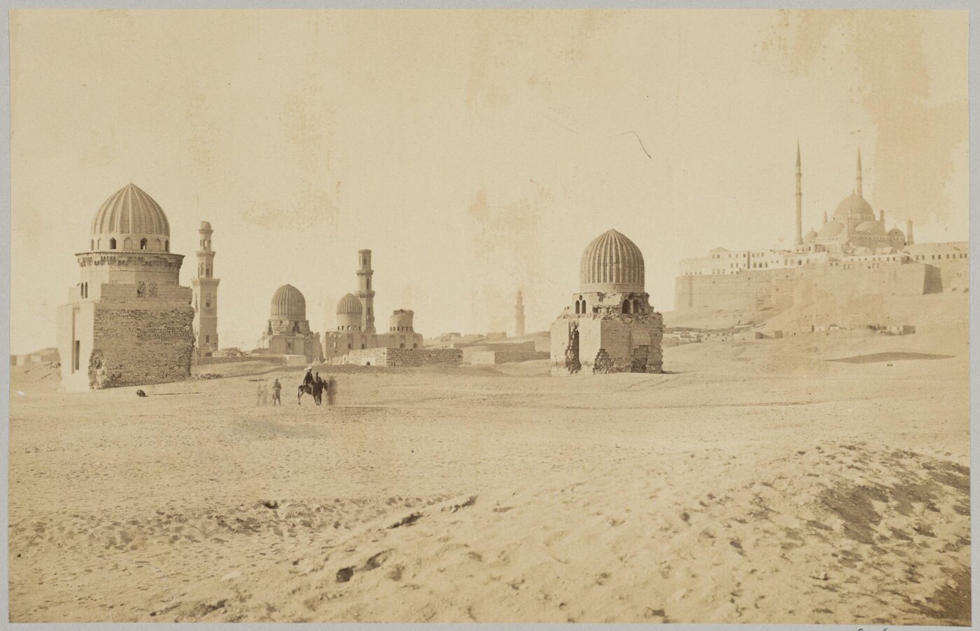 Unknown, The mausoleums of Mamluk Amirs Tankizbugha and Qawsun with al-Sultaniyya and the mosque of Muhammad Ali, Cairo
