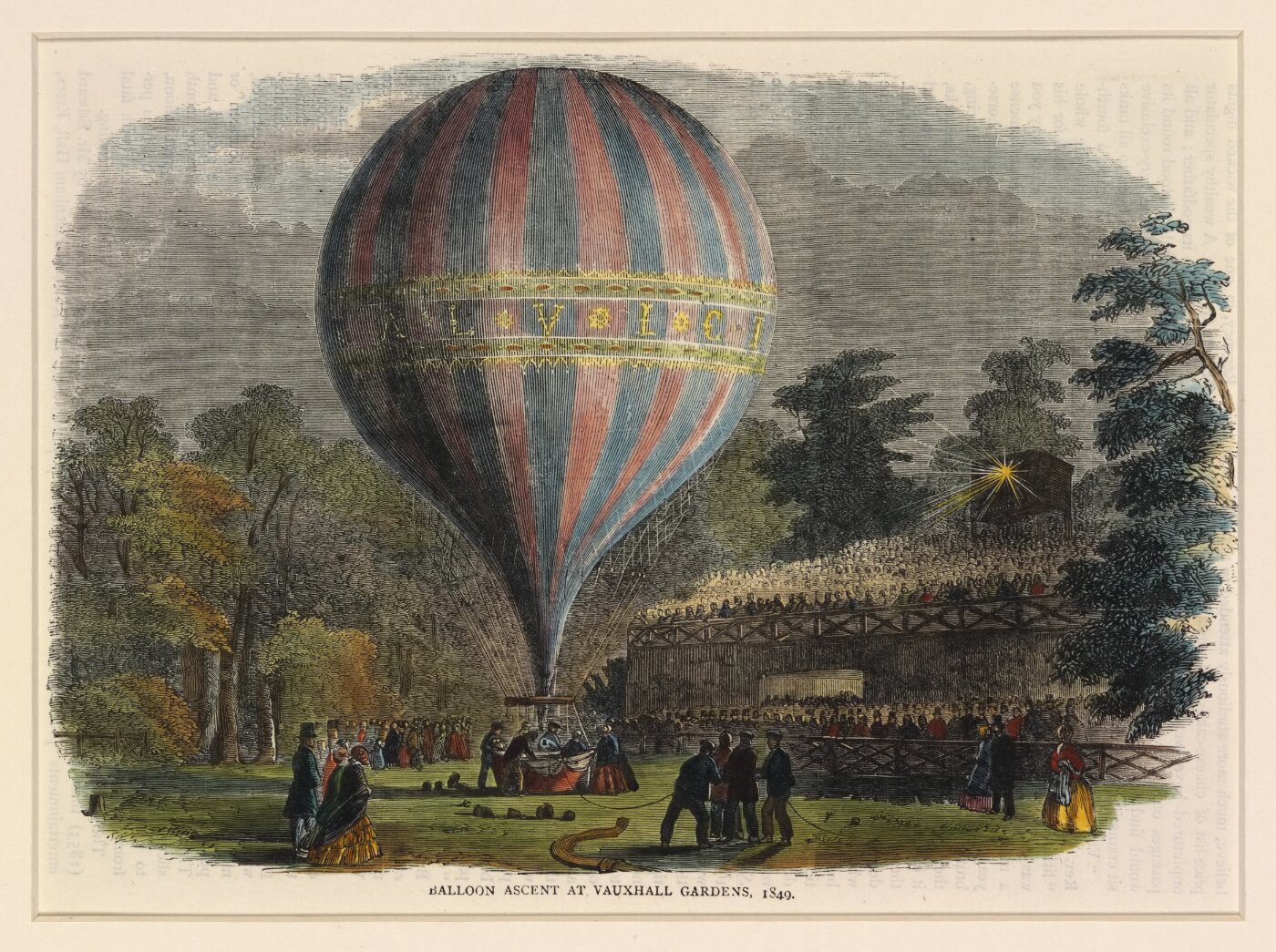 unknown, Balloon Ascent at Vauxhall Gardens, 1849