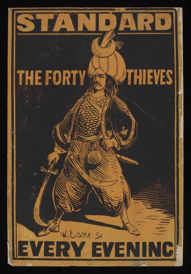 Poster advertising The Forty Thieves at the Standard Theatre, Shoreditch, 1895 top image