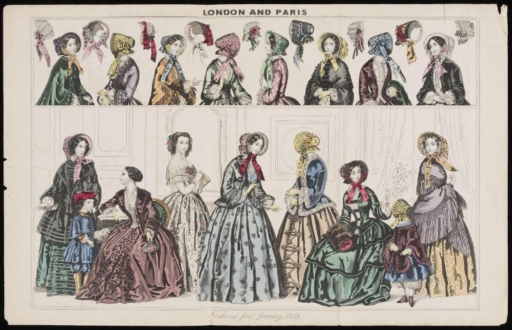London and Paris Fashions for January 1852 top image