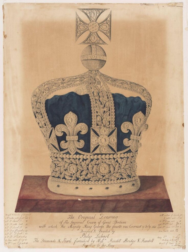Design of King IV Coronation Crown philip liebart V&A